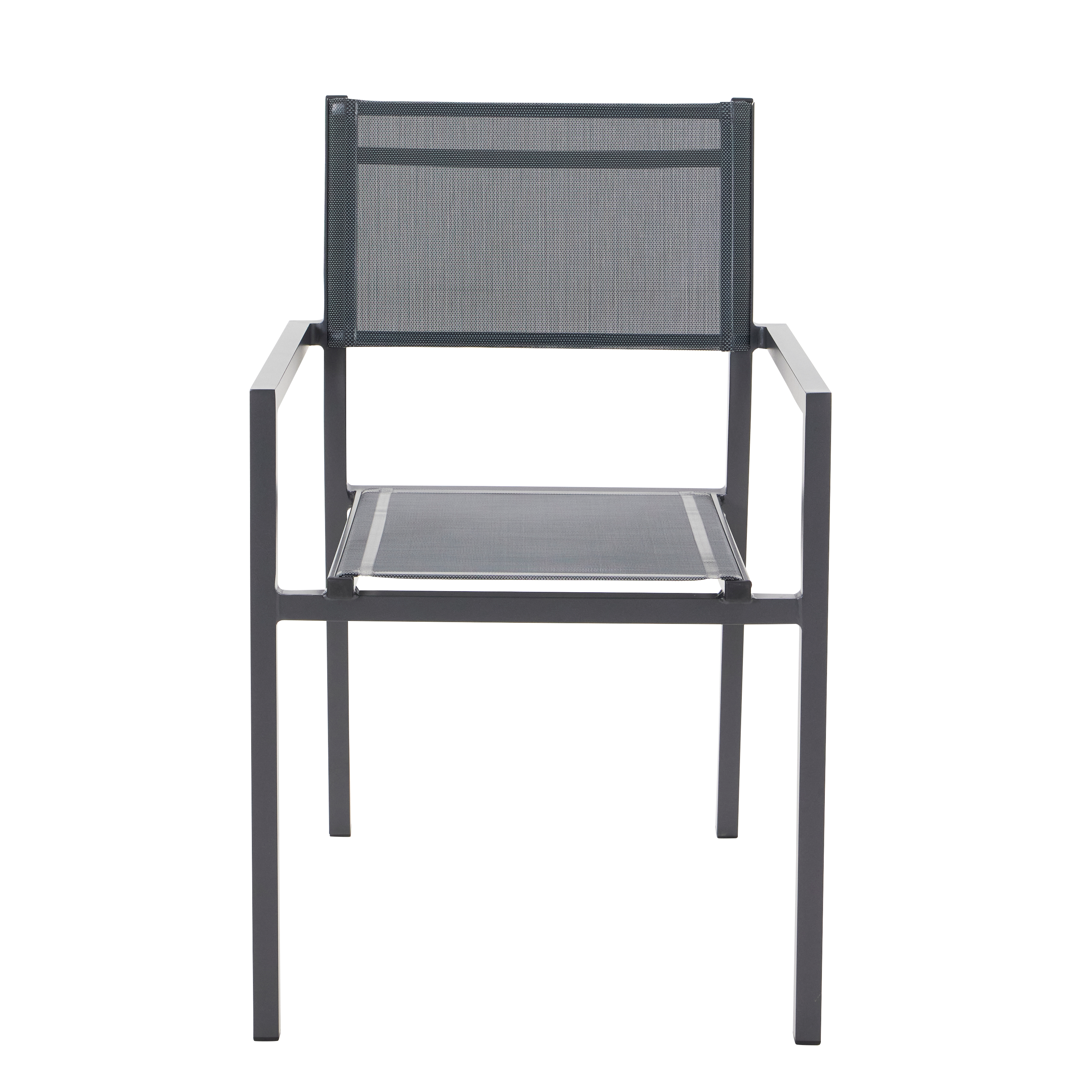 Sedia da giardino in alluminio con braccioli Orion Alpha NATERIAL, seduta in textilene grigio - 4