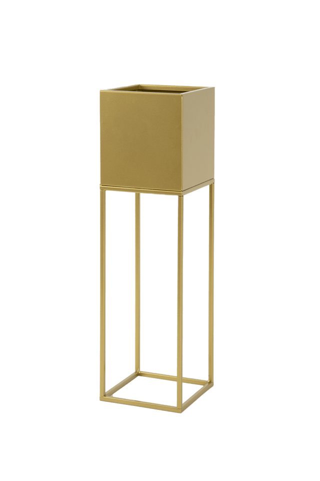 Kwietnik osłonka stojak Lorient 20x20x67 cm metalowy złoty loft