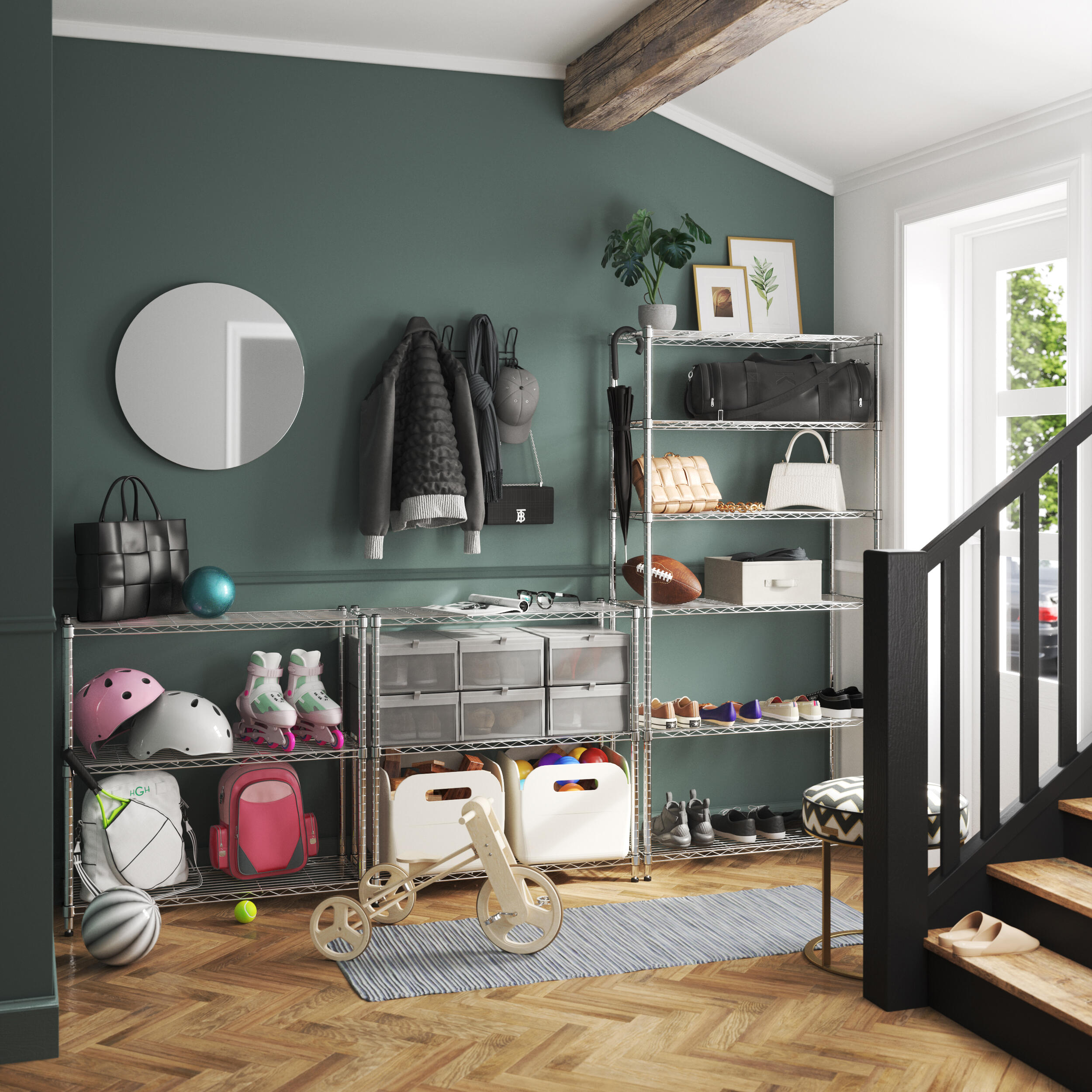 Estante cromada com 6 prateleiras 90x35x180 cm 50 kg Spaceo - 4