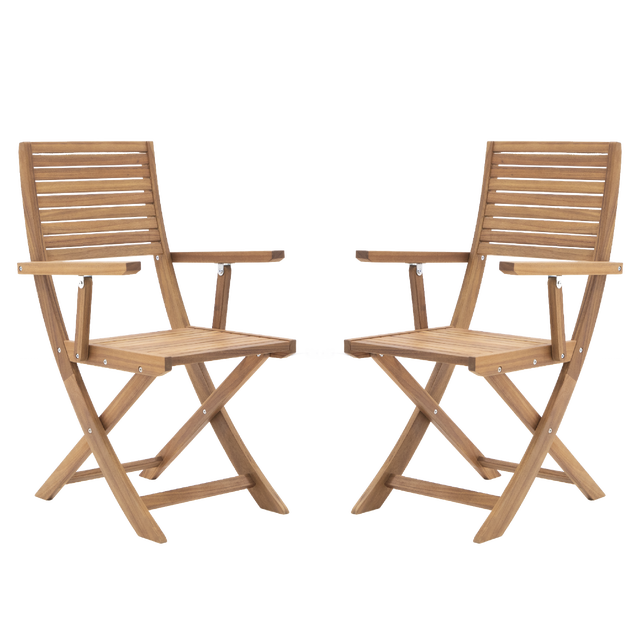 Lot 2 fauteuils en acacia Solaris II NATERIAL