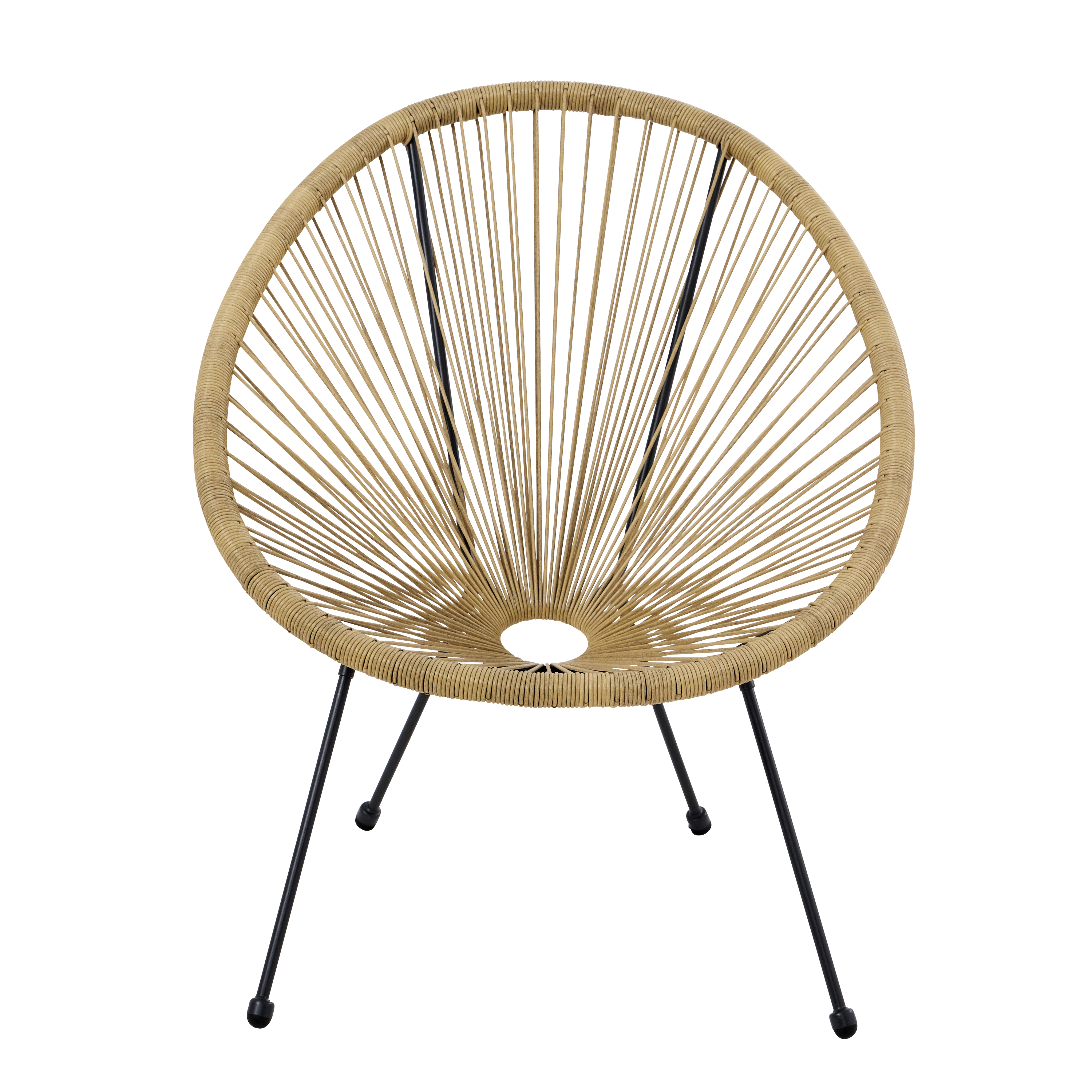 Fauteuil de jardin ACAPULCO en acier et résine effet naturel - 5