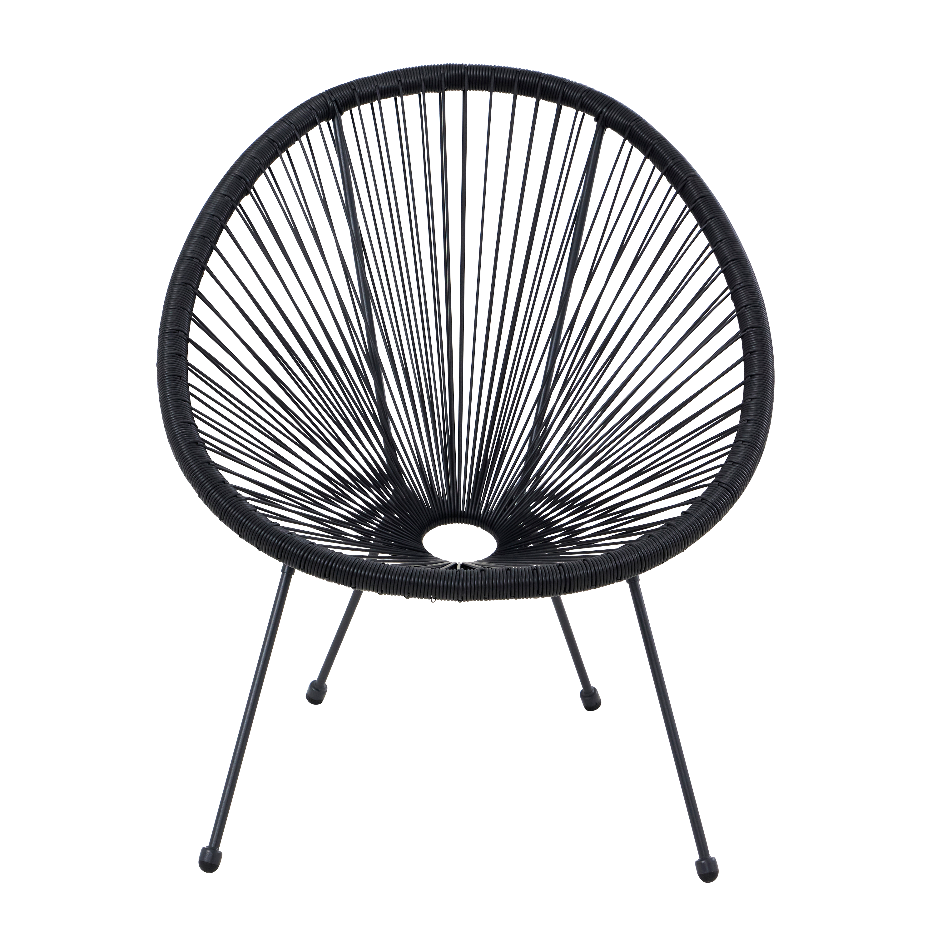 Fauteuil de jardin ACAPULCO en acier et résine gris anthracite - 3