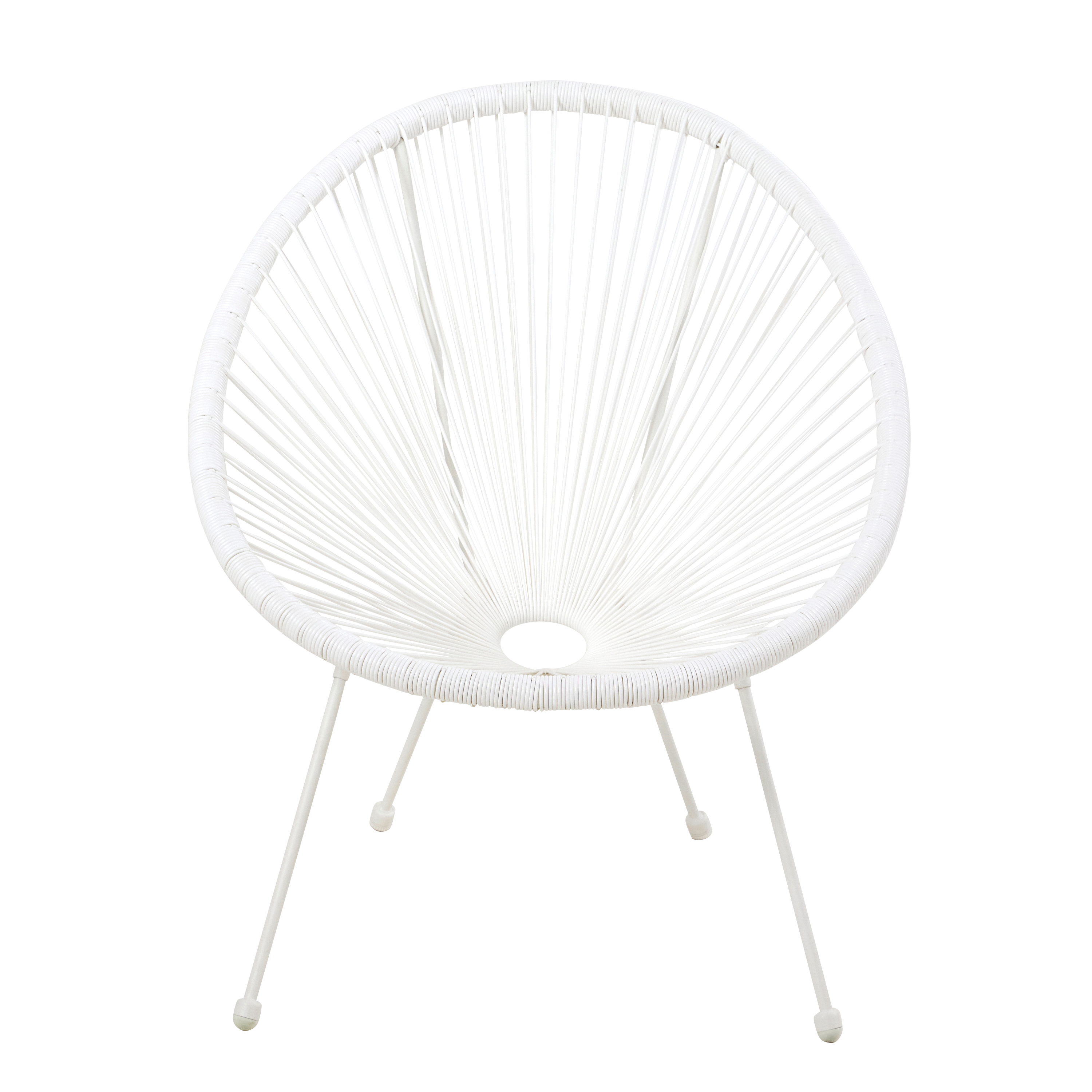 Fauteuil de jardin ACAPULCO en acier et résine blanc - 4