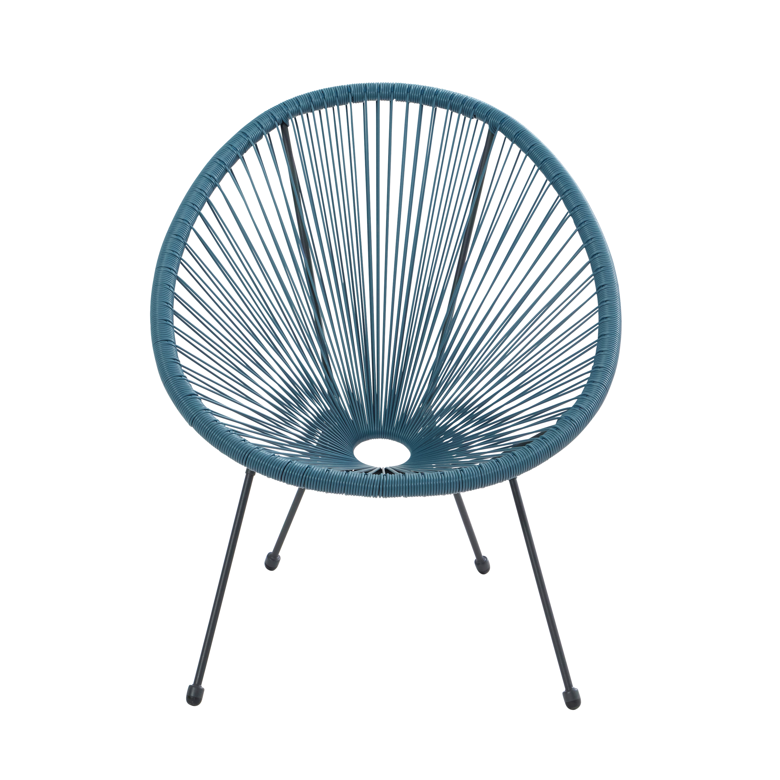 Fauteuil de jardin ACAPULCO en acier et résine bleu - 3