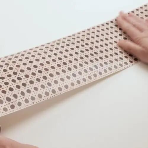 Cenefa adhesiva PVC lavable geométrico Cannage marrón 300 cm x 3 m - 8