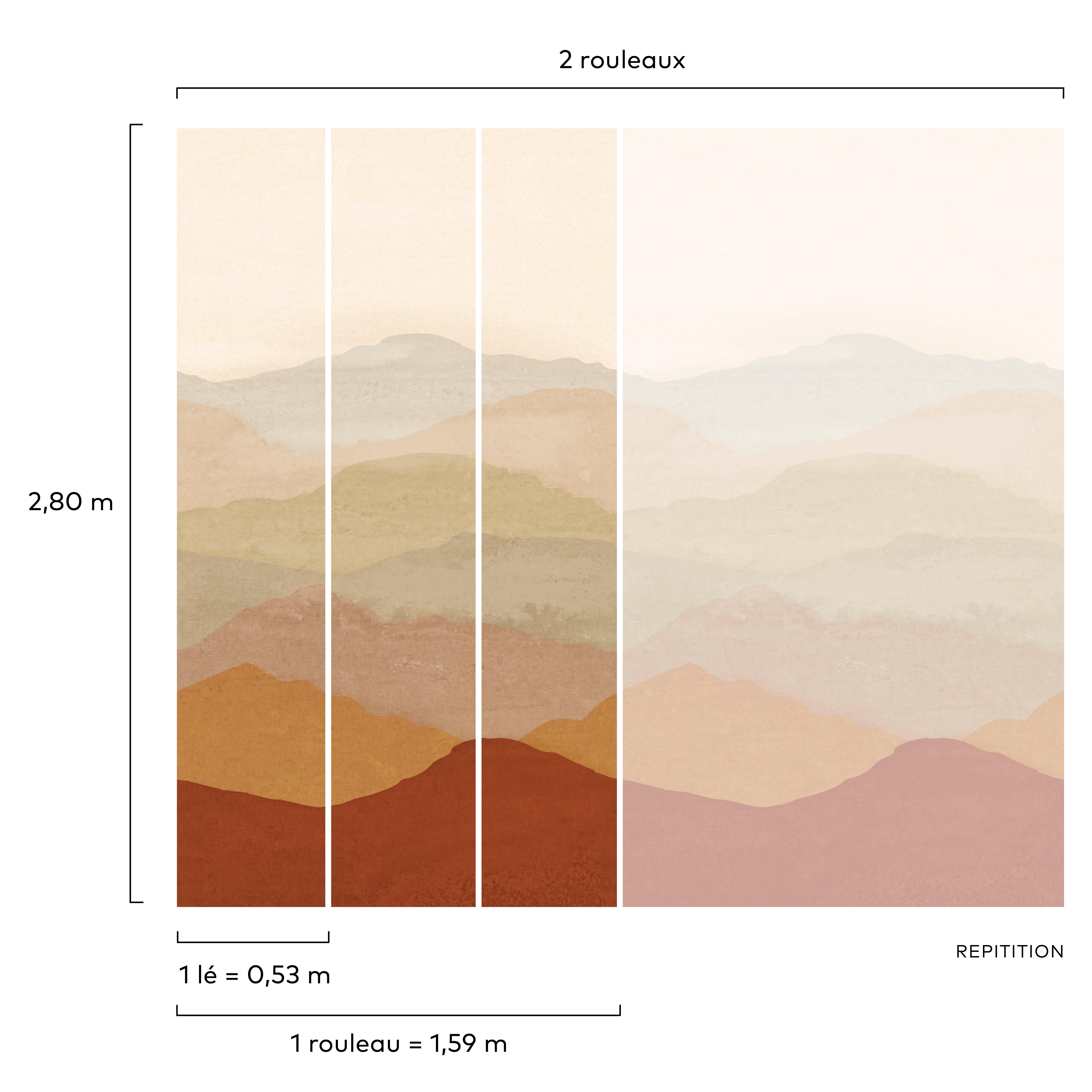 Papier peint panoramique Montagne Jura marron l.159 x H.280 cm - 4