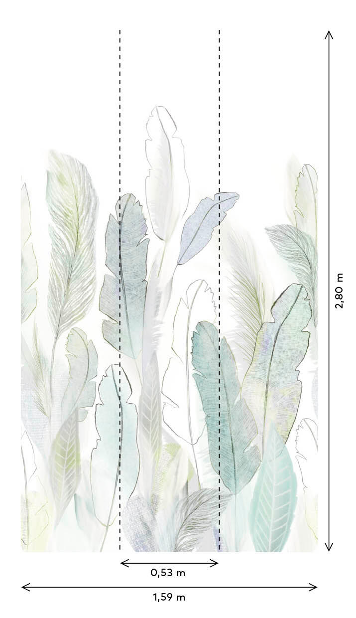 Papier peint panoramique Scarlet vert céladon l.159 x H.280 cm - 3