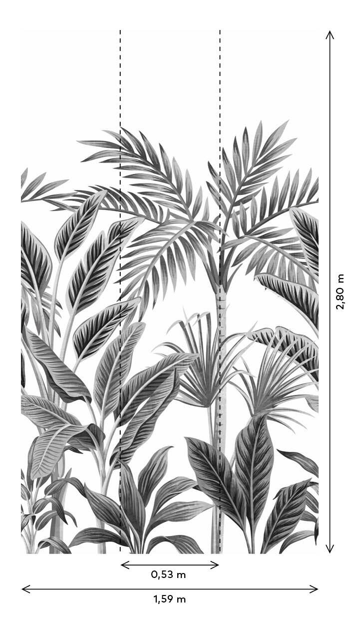 Mural TNT liso lavable naturaleza Bosque tropical negro 159 x 280 cm GRANDECOLIFE - 3