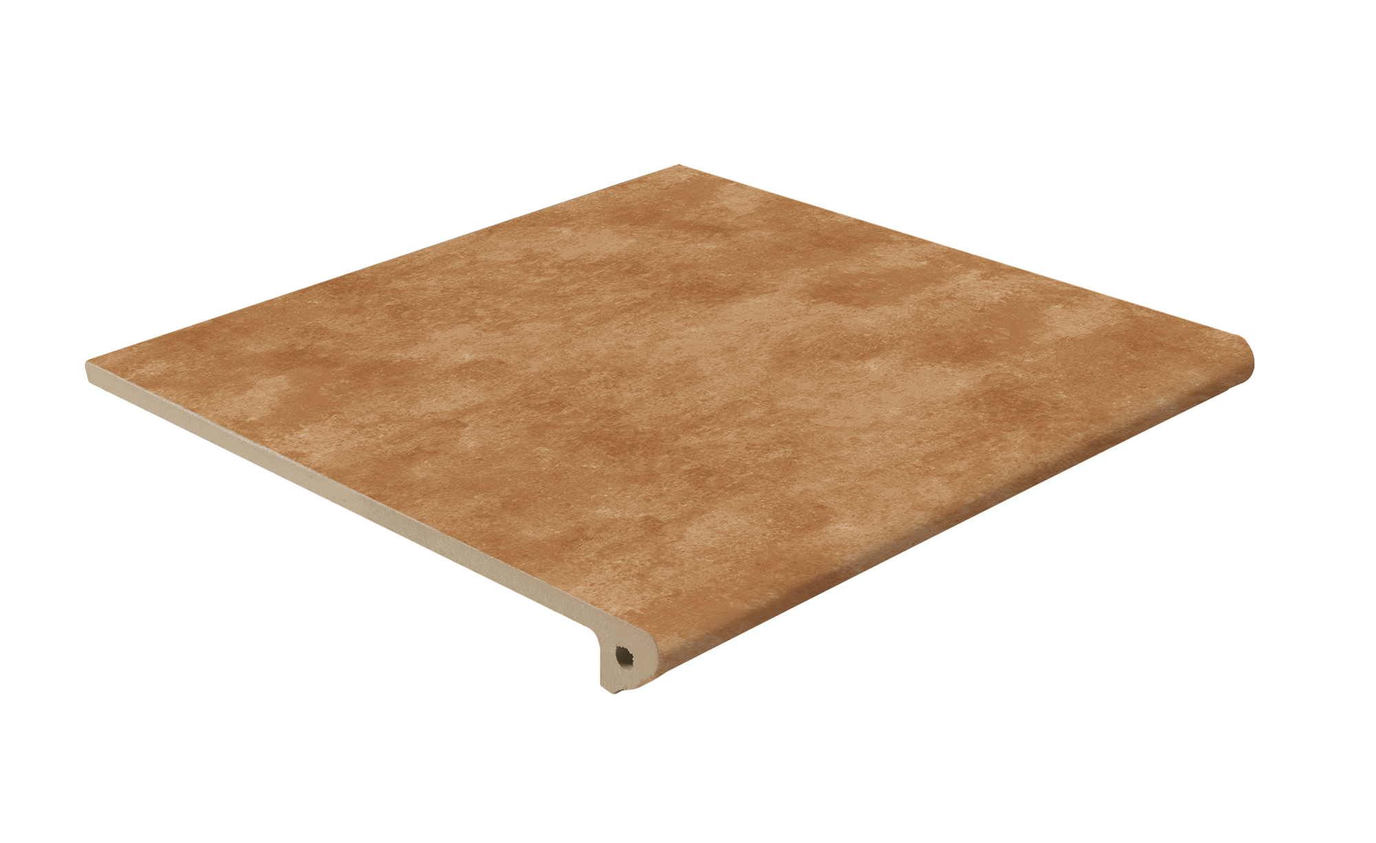 Peldaño extrusionado barro efecto ladrillo marrón 33x33cm espesor 12mm artens