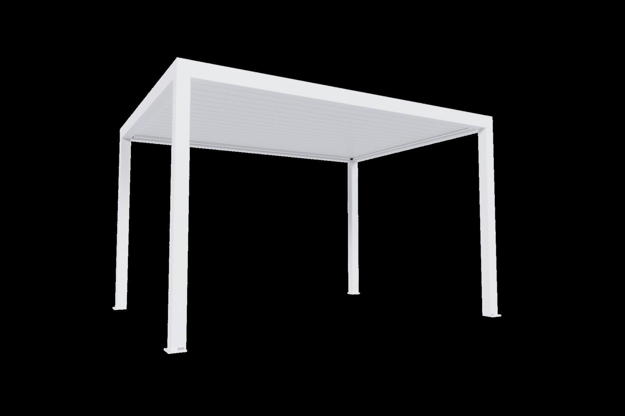 pergola bioclimatica de aluminio genova blanca de 406 x 250 cm motorizada