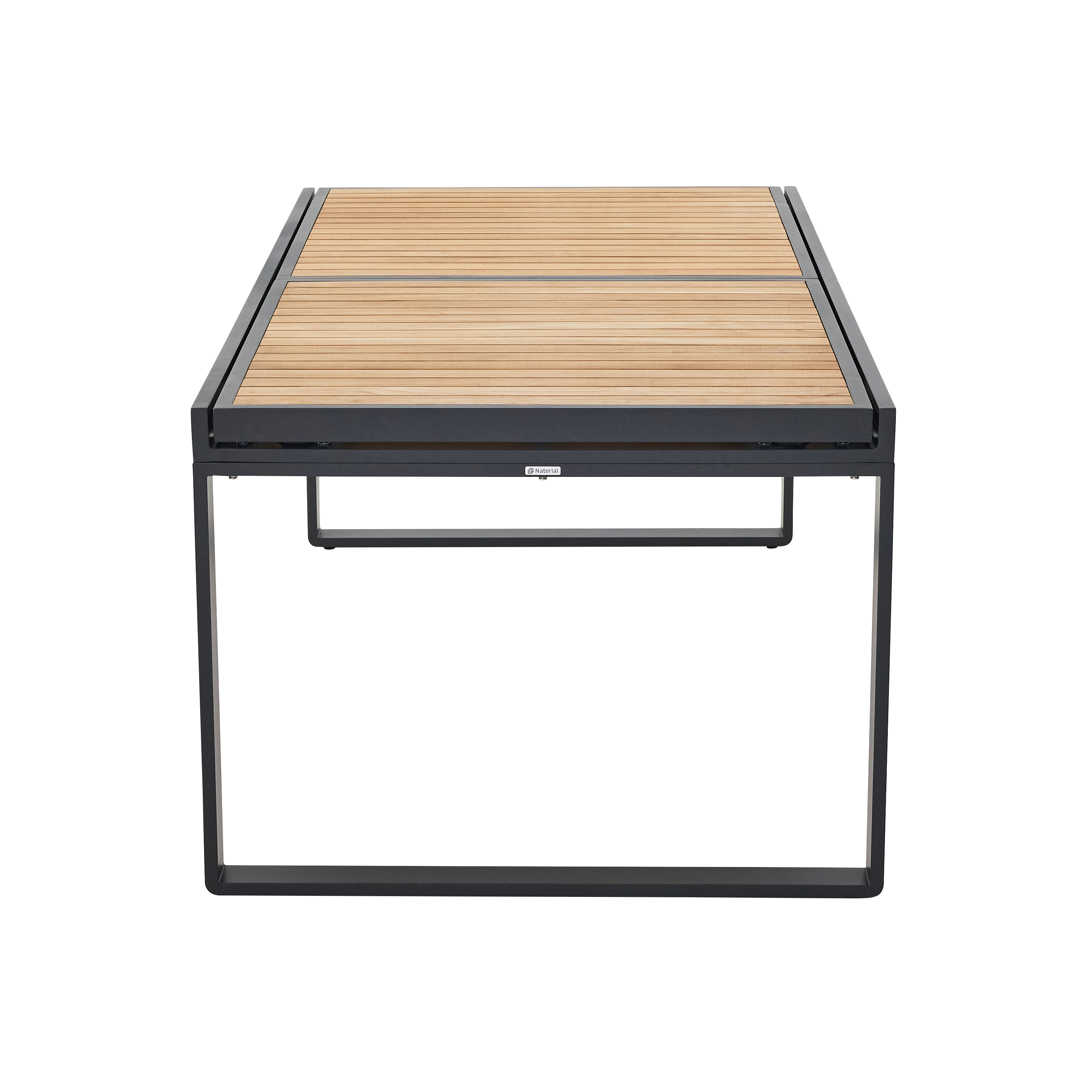 Mesa extensível madeira teca e alumínio 200/320X100 cm cinza esc Naterial Persea - 5