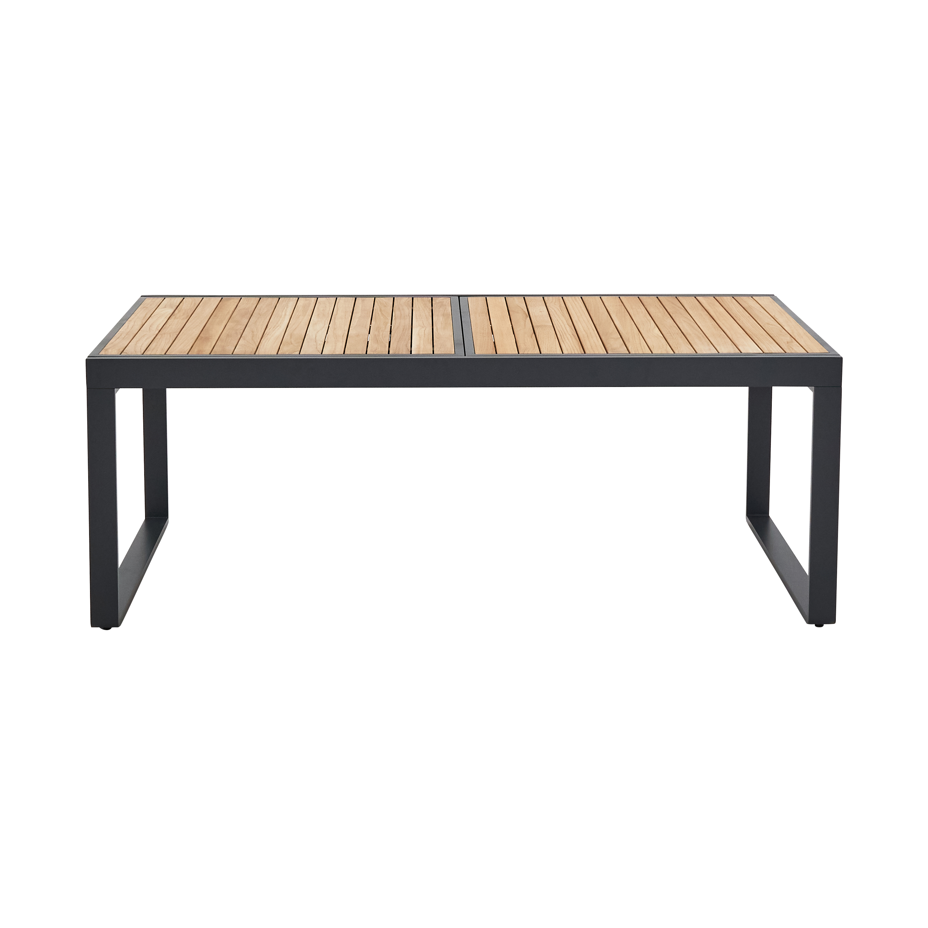 Mesa extensível madeira teca e alumínio 200/320X100 cm cinza esc Naterial Persea - 12