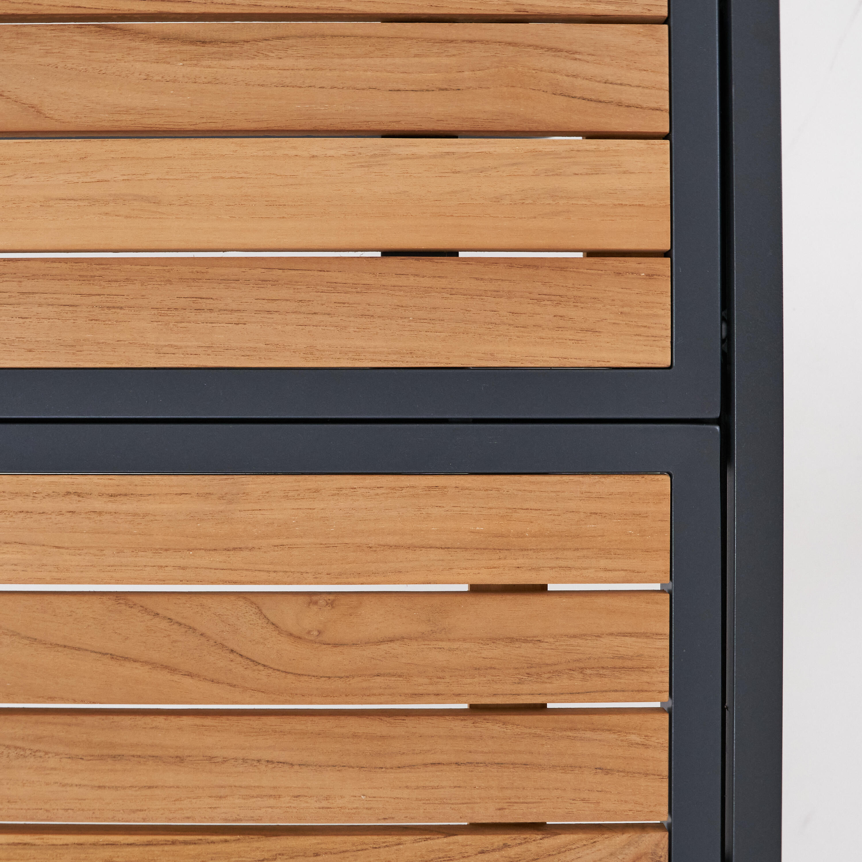 Mesa extensível madeira teca e alumínio 200/320X100 cm cinza esc Naterial Persea - 7