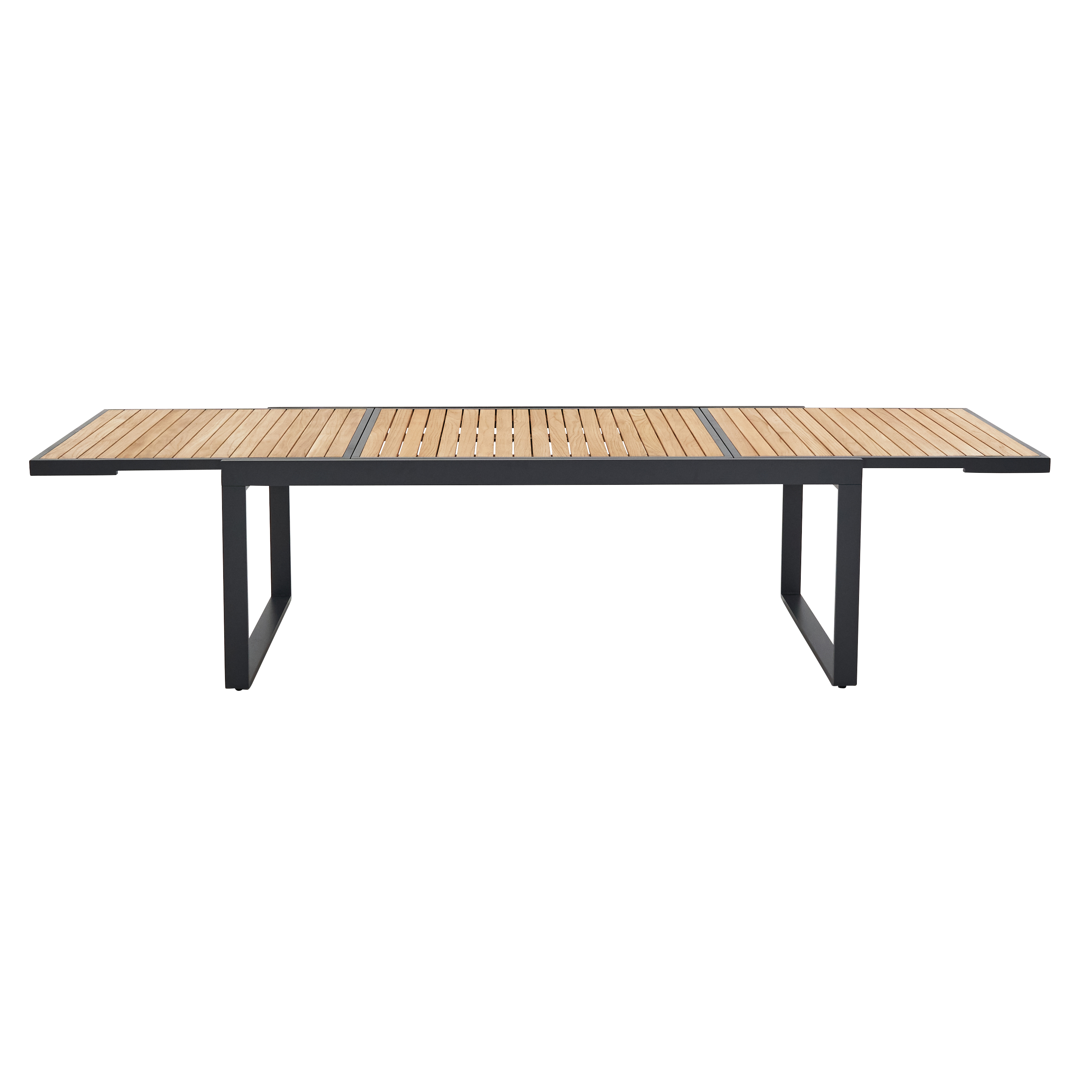 Mesa extensível madeira teca e alumínio 200/320X100 cm cinza esc Naterial Persea - 6