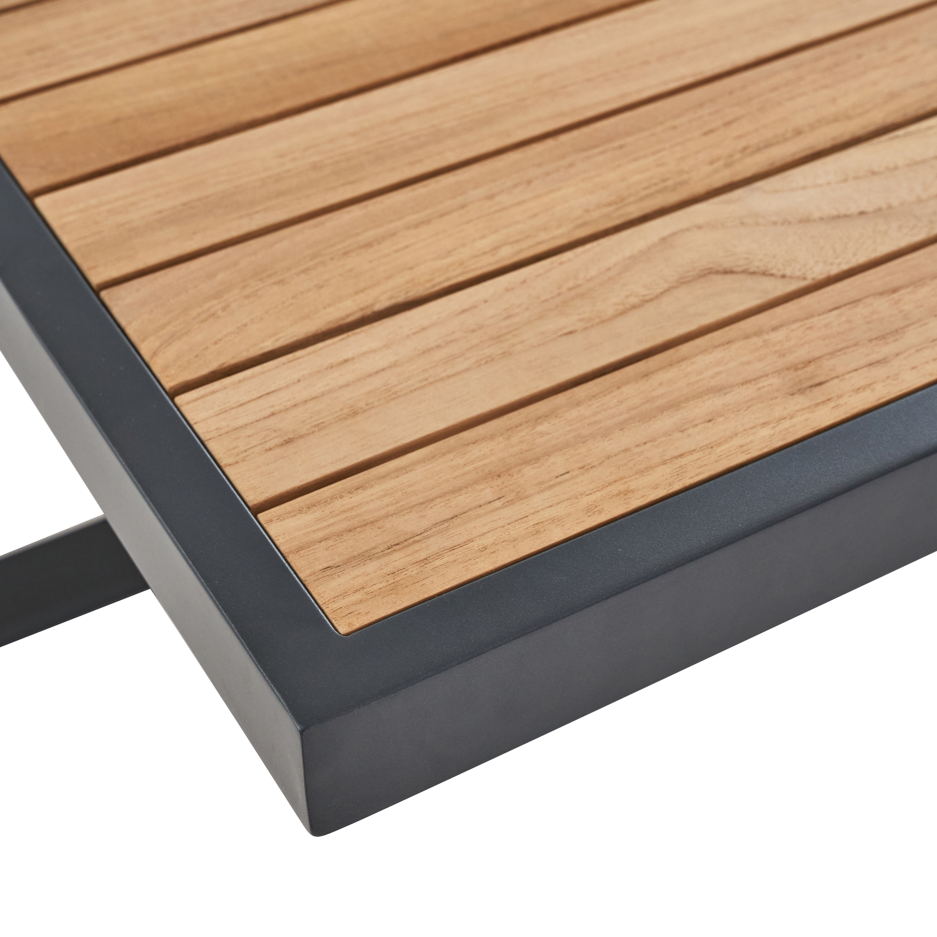 Mesa extensível madeira teca e alumínio 200/320X100 cm cinza esc Naterial Persea - 15