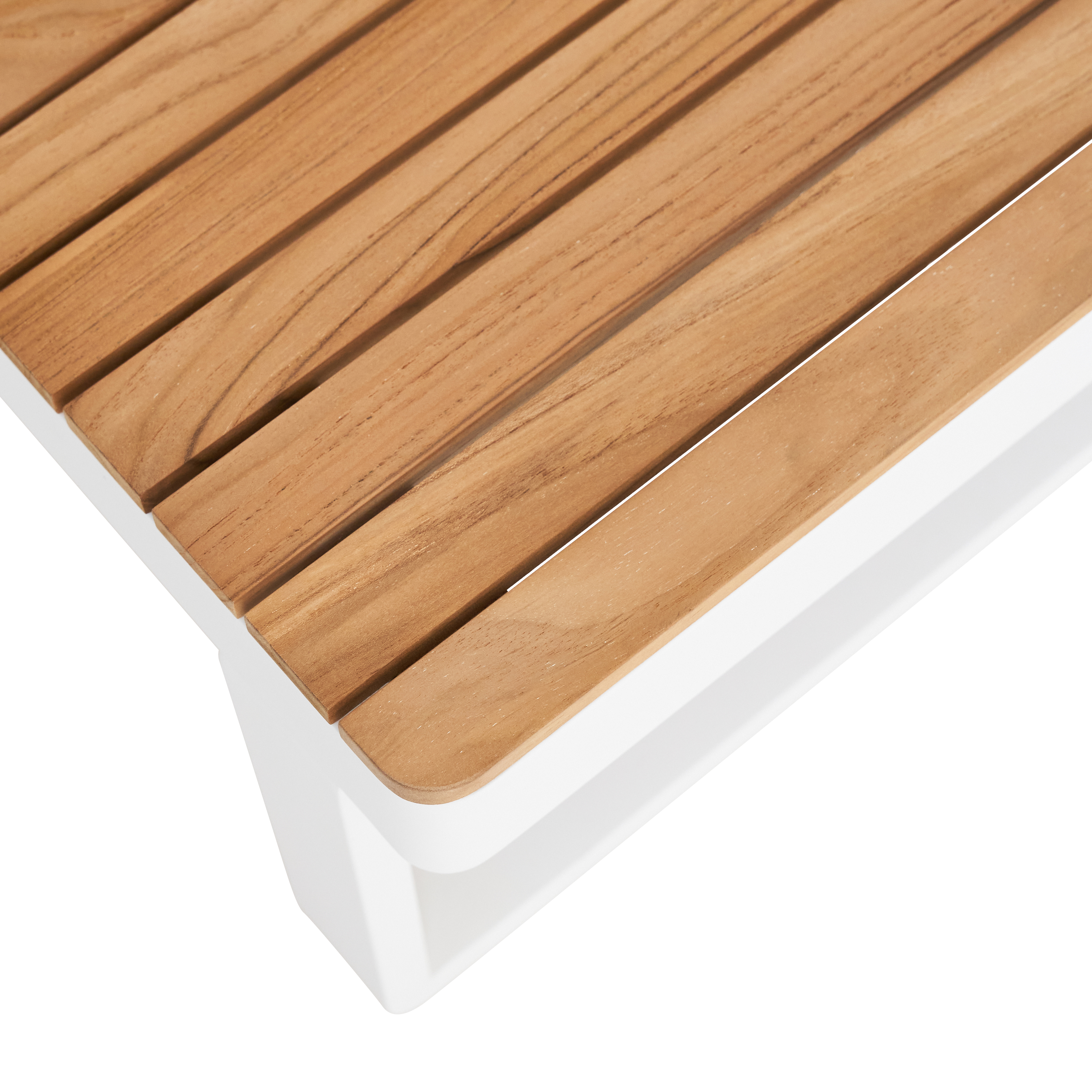 Mesa de centro de jardín de aluminio Persea blanco de 70x35.2x70 cm - 5