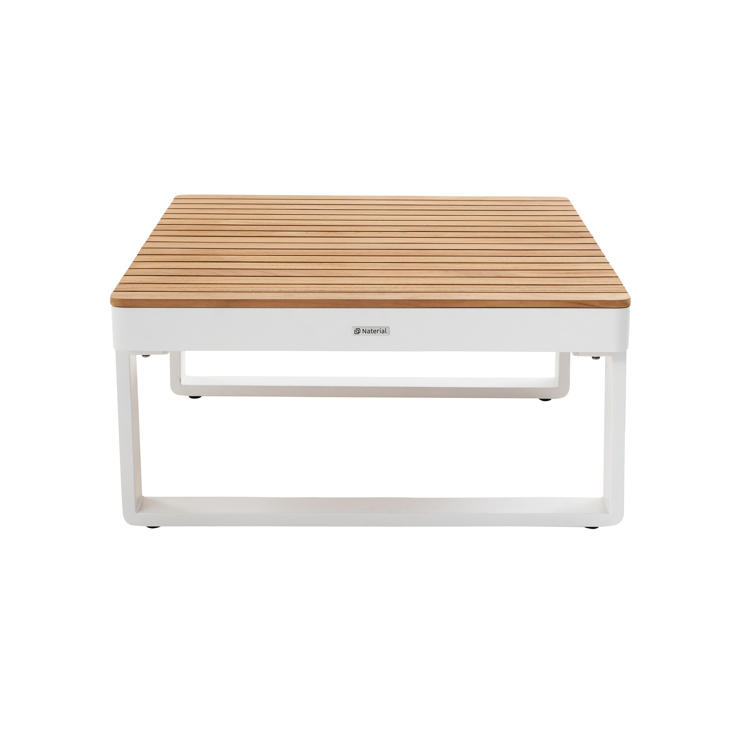 Mesa de centro de jardín de aluminio Persea blanco de 70x35.2x70 cm - 4