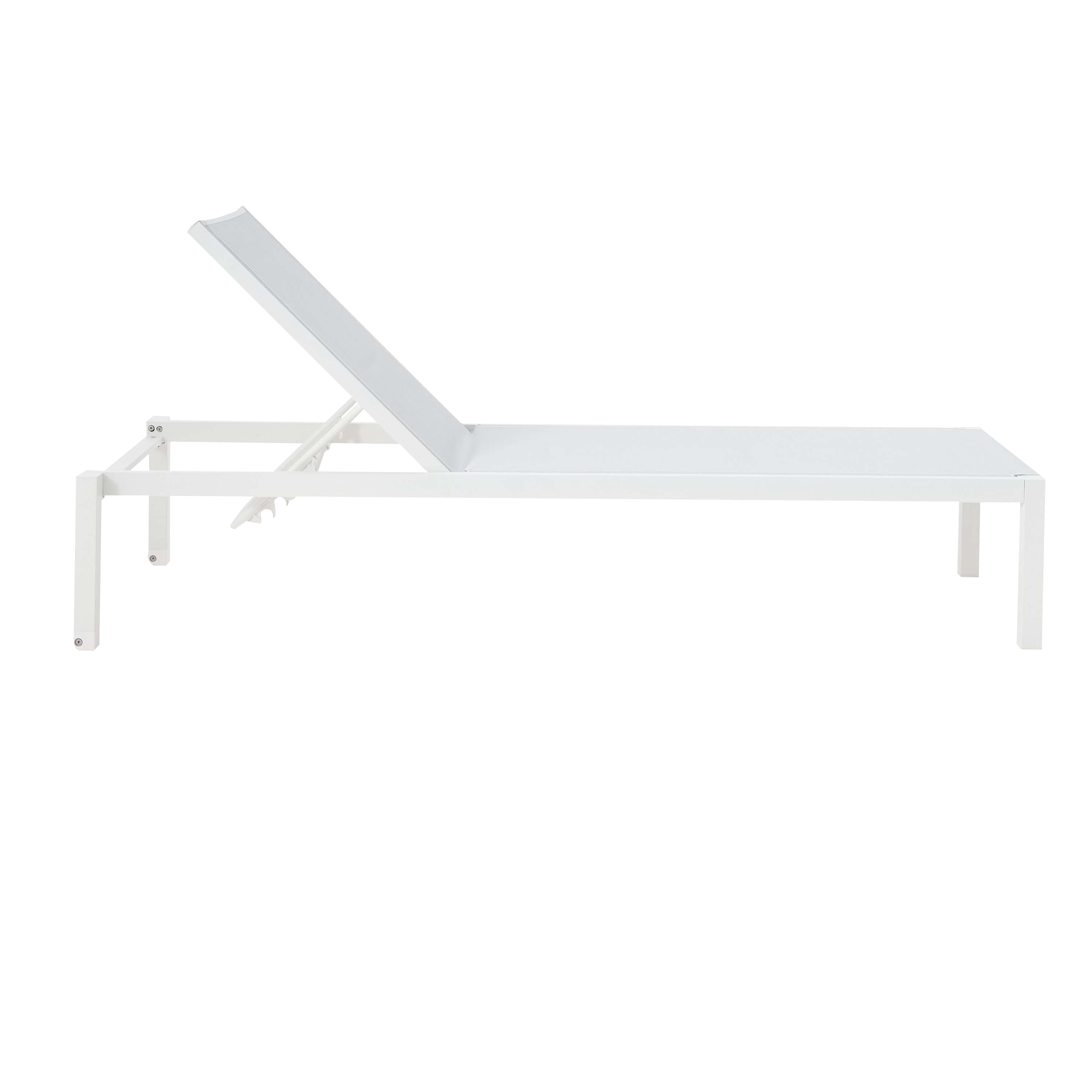 Tumbona sin cojín de jardín Lyra de aluminio blanco 75x103x200 cm - 2