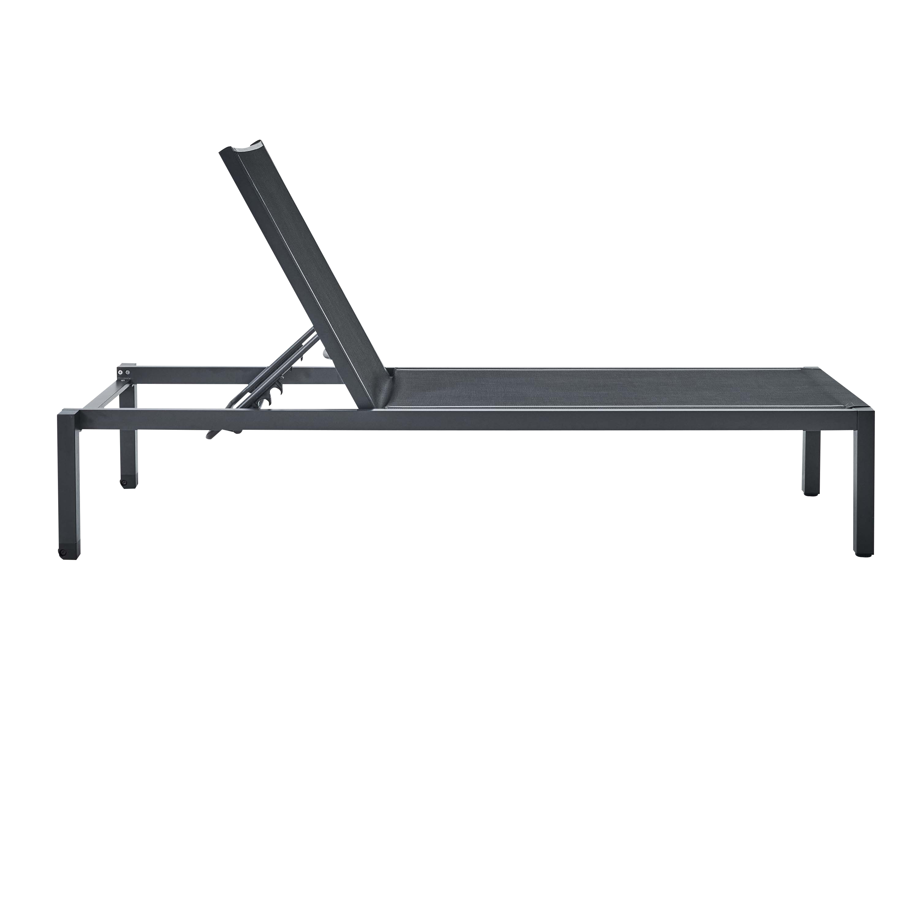 Lettino senza cuscino NATERIAL in alluminio grigio e seduta grigio - 3