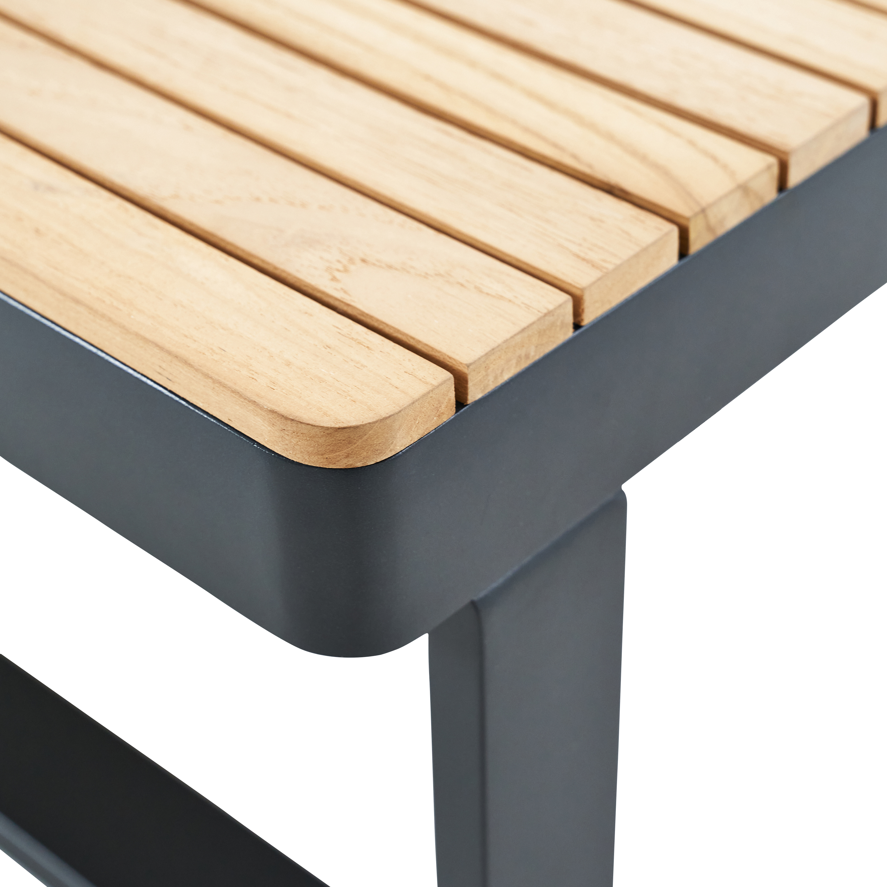 Table basse en aluminium et teck gris anthracite 70x70 cm Persea NATERIAL - 6