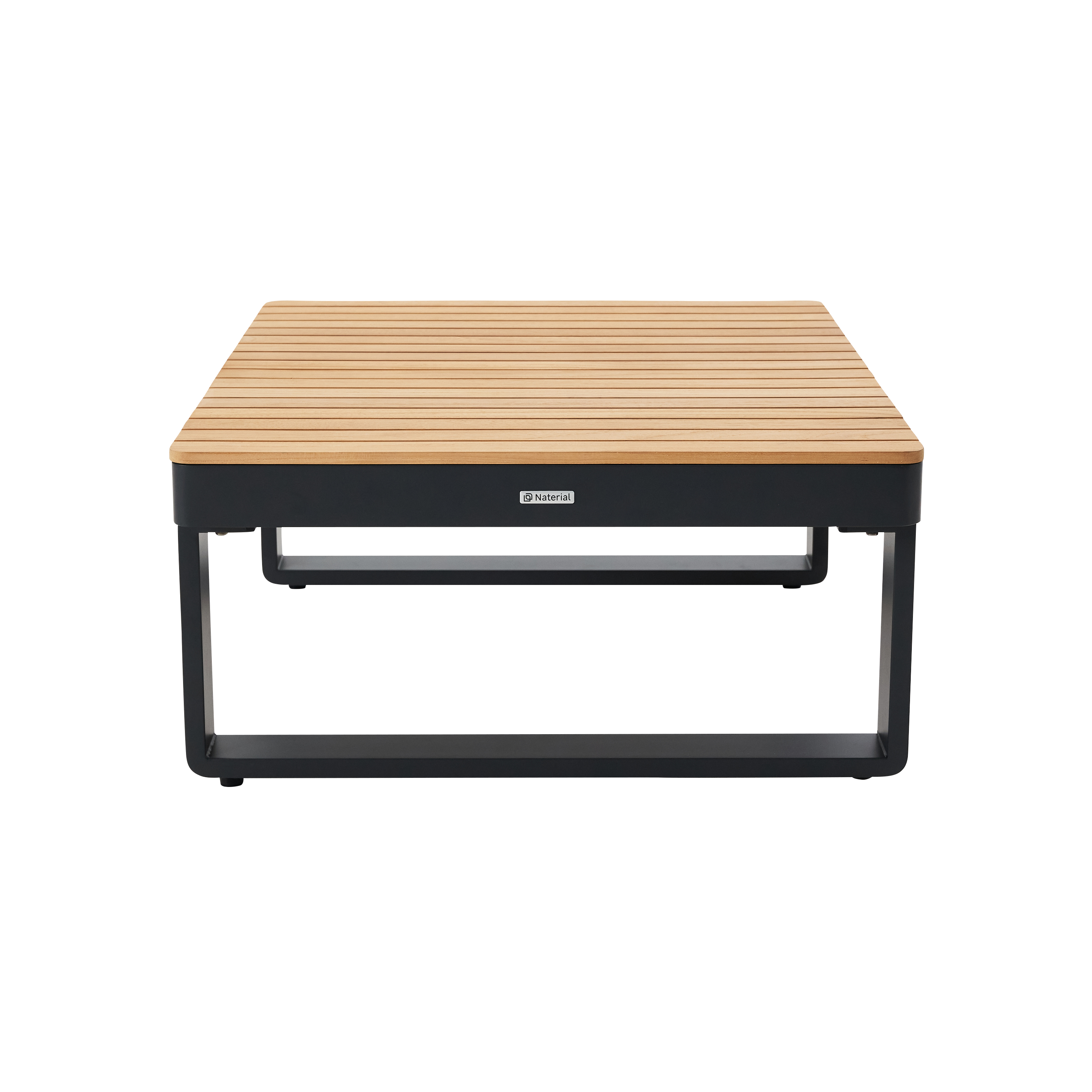 Table basse en aluminium et teck gris anthracite 70x70 cm Persea NATERIAL - 10