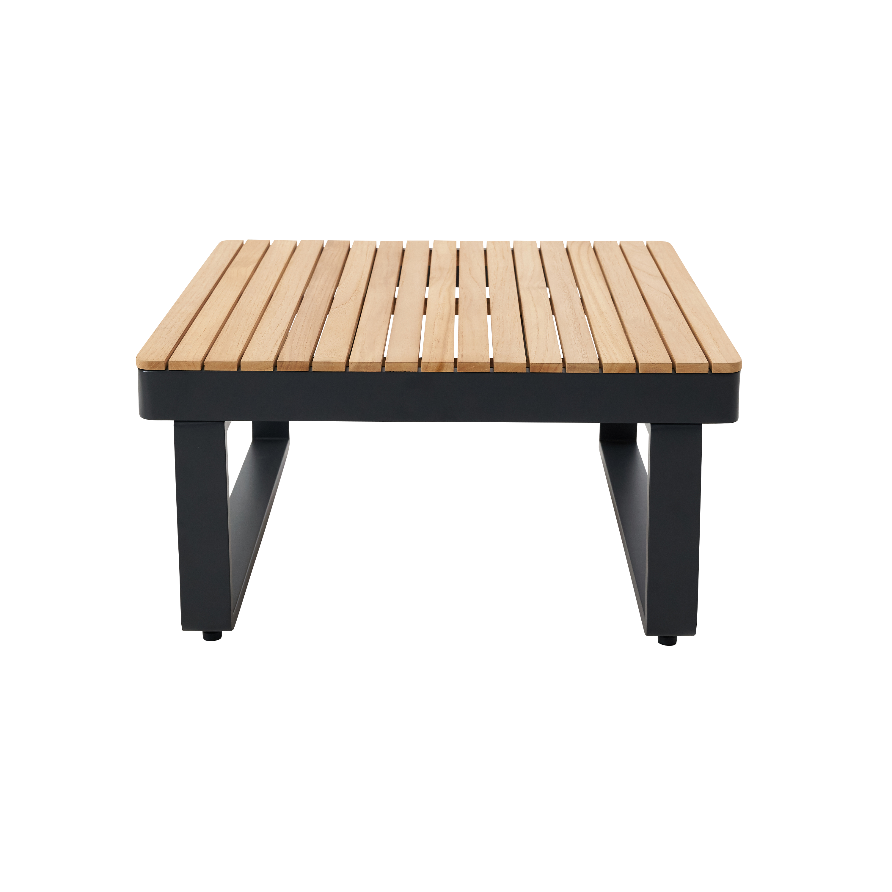 Table basse en aluminium et teck gris anthracite 70x70 cm Persea NATERIAL - 8