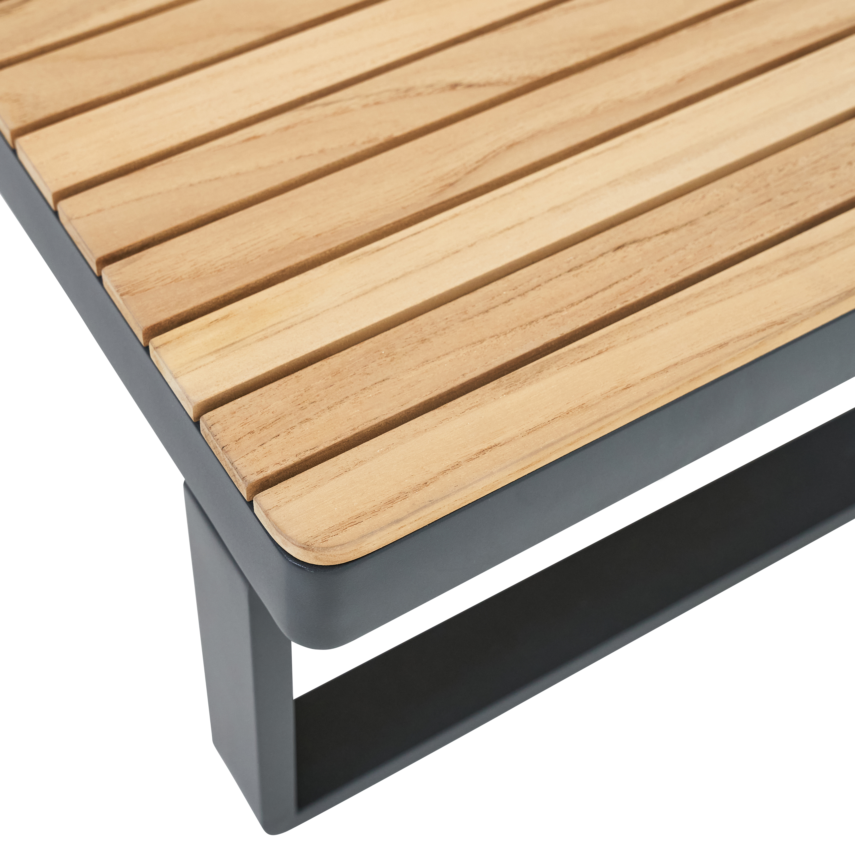 Tavolino da caffè da giardino Persea NATERIAL in alluminio con piano in teak Teak naturale per 1 persona 115x70cm - 11