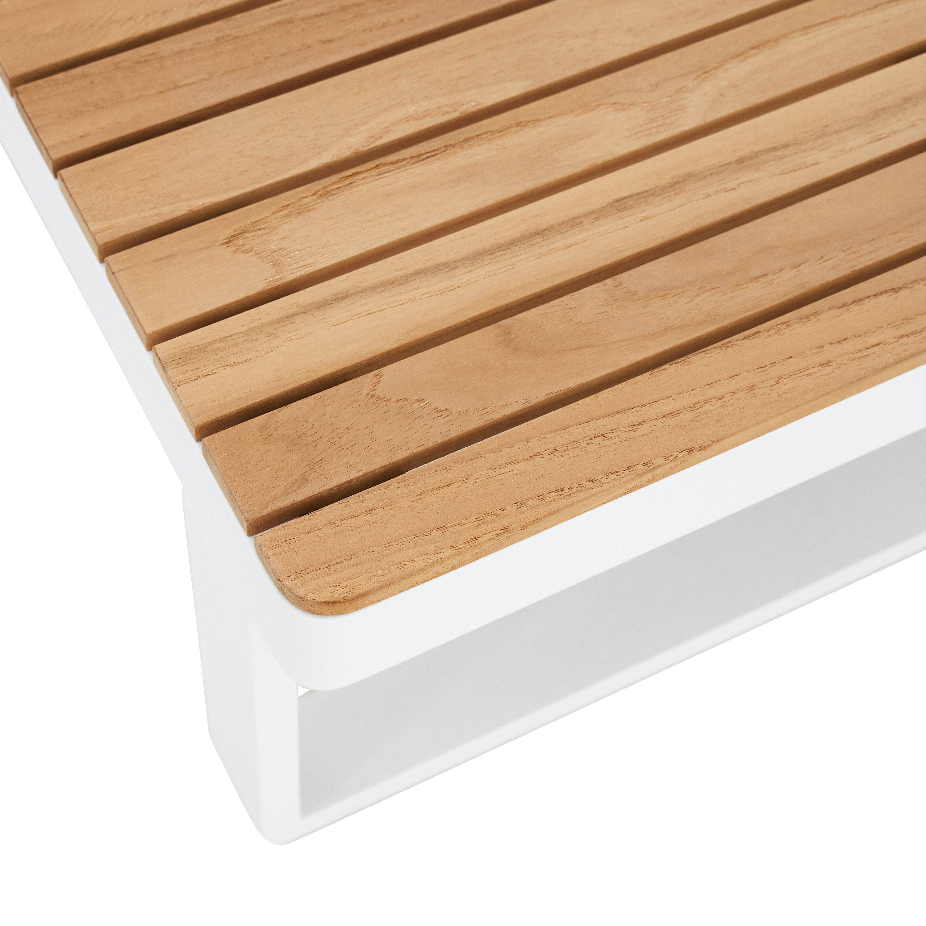 Mesa de centro de jardín de aluminio Persea blanco de 115x35.2x70 cm - 7