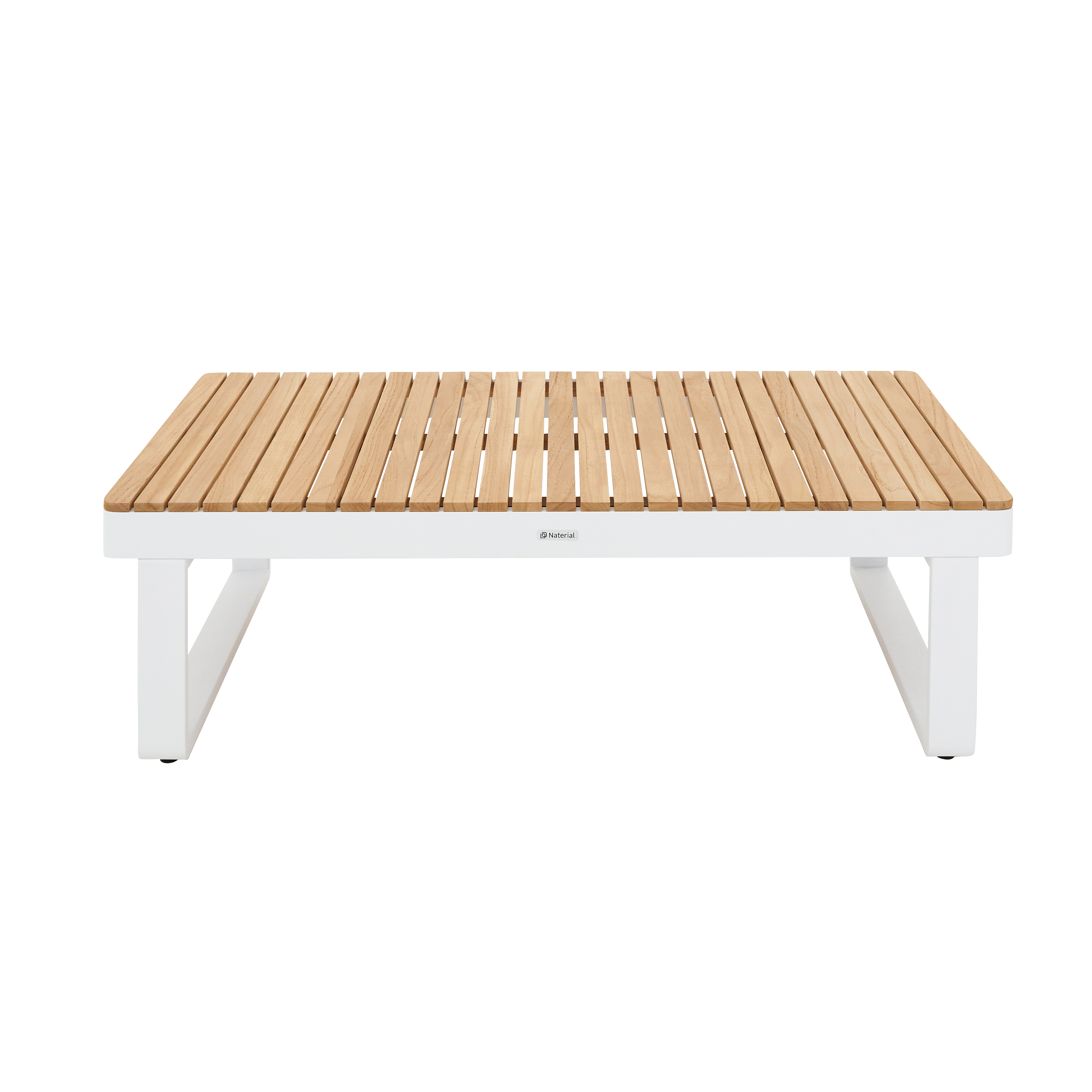 Mesa de centro de jardín de aluminio Persea blanco de 115x35.2x70 cm - 3