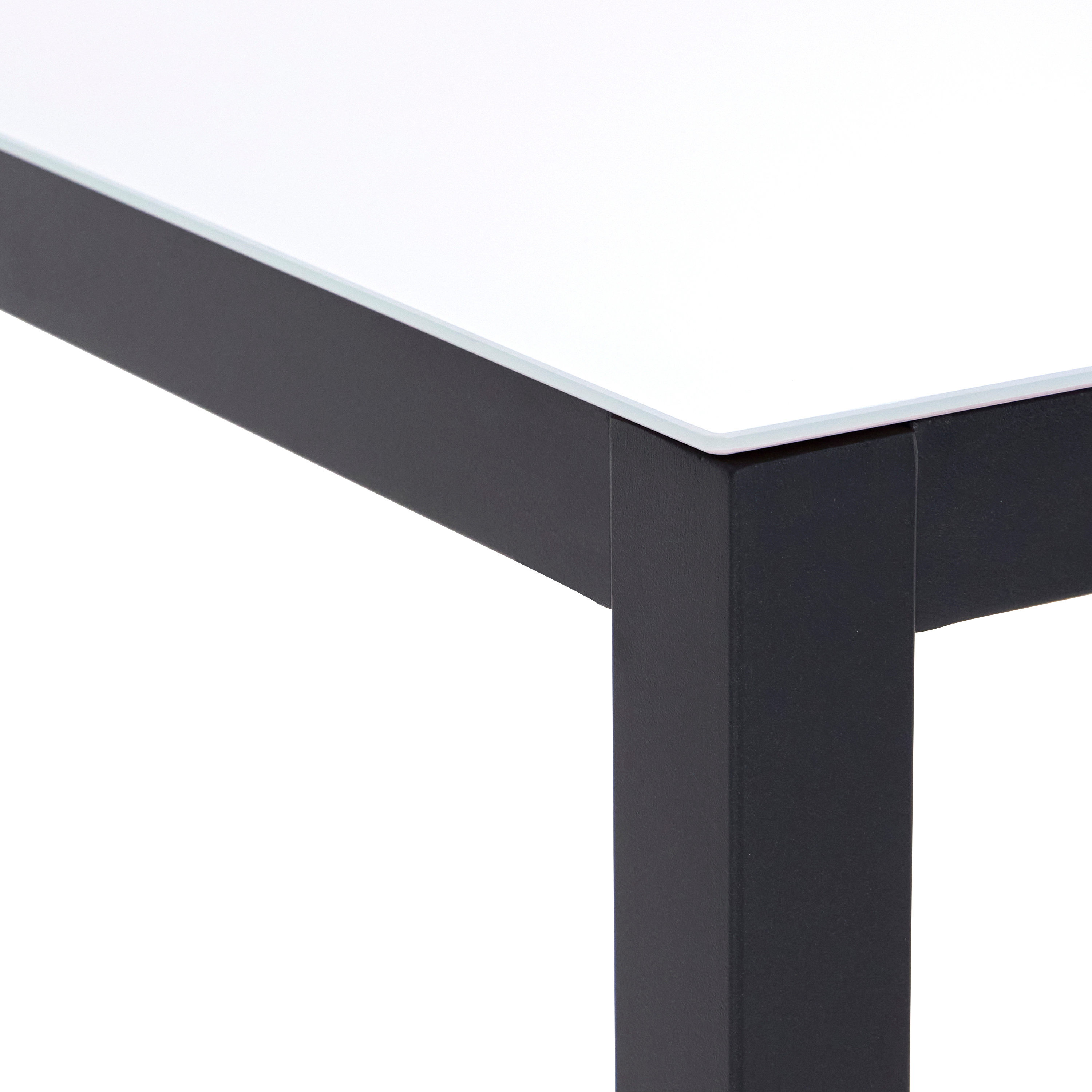 Tavolo da pranzo per giardino Lyra NATERIAL in alluminio con piano in vetro grigio per 4 persone 90x90cm - 6