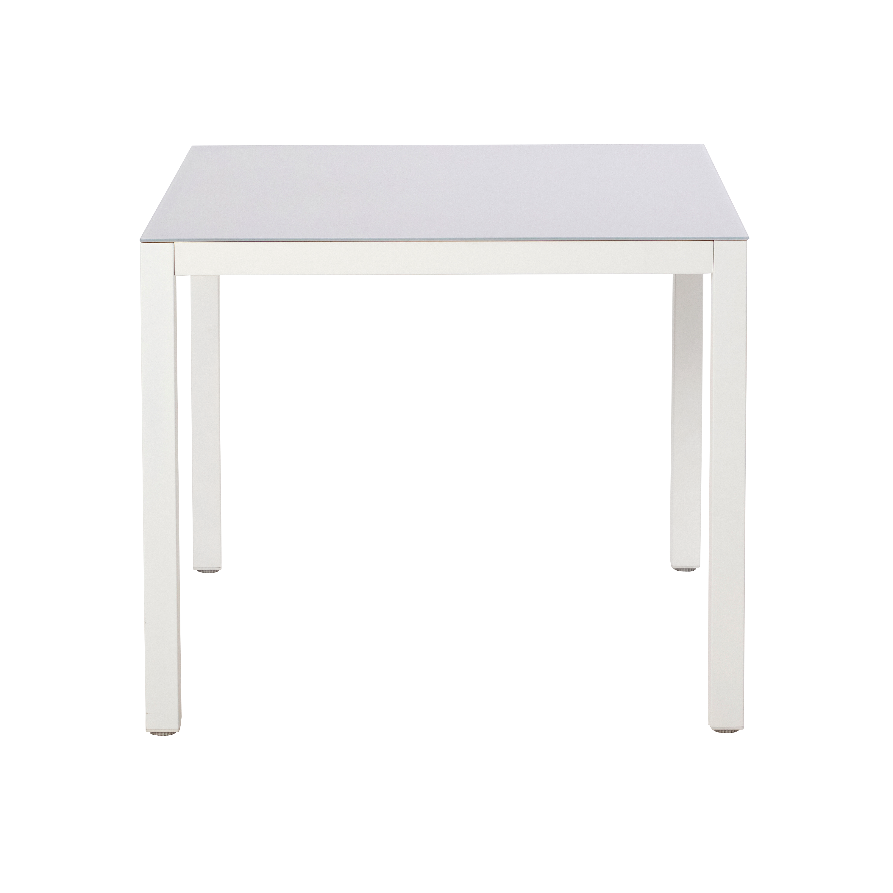 Mesa de refeição de alumínio com tampo em vidro 90x90 cm branco Naterial Lyra - 2
