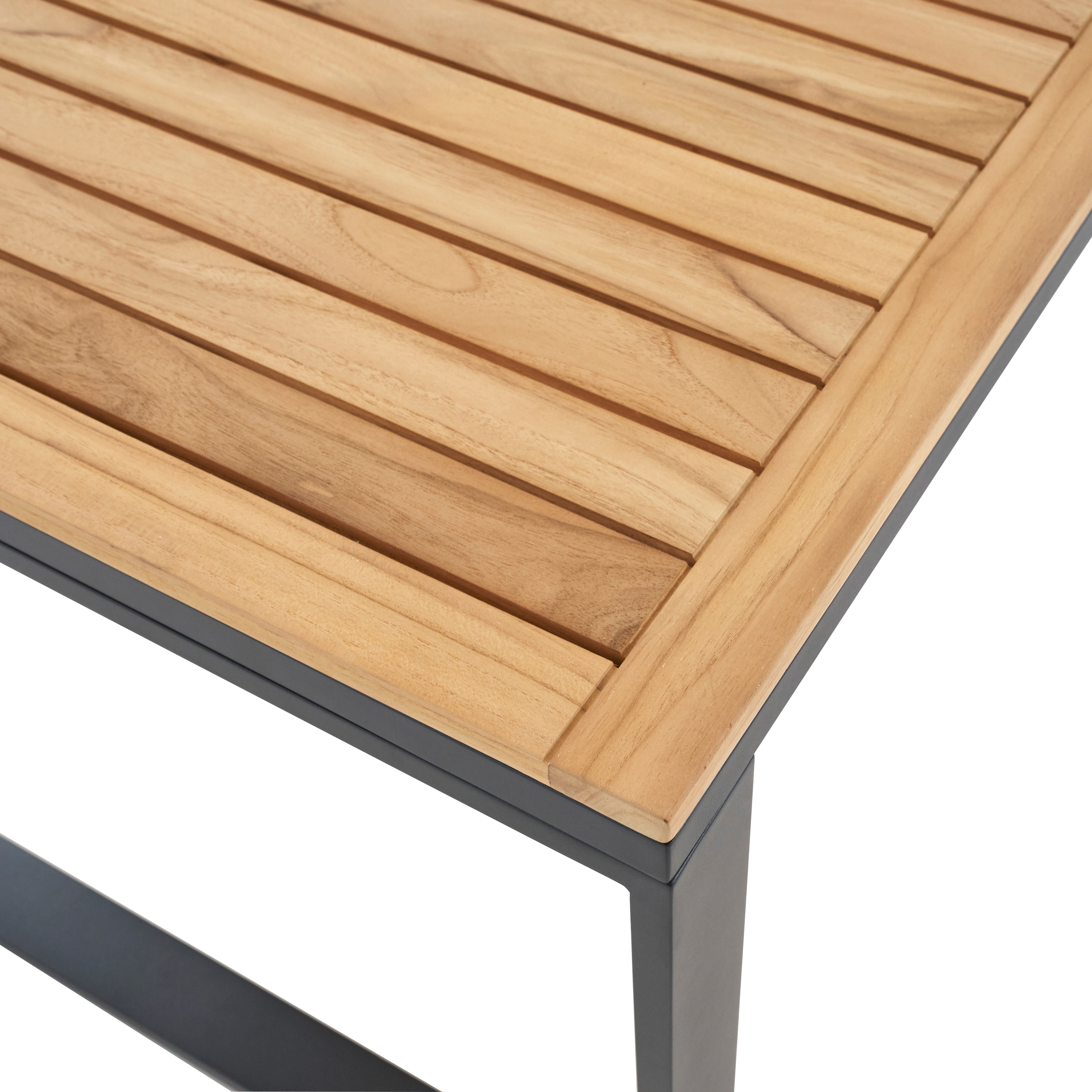 Tavolo da pranzo per giardino Persea NATERIAL in alluminio con piano in teak Teak naturale per 8 persone 100x200cm - 10