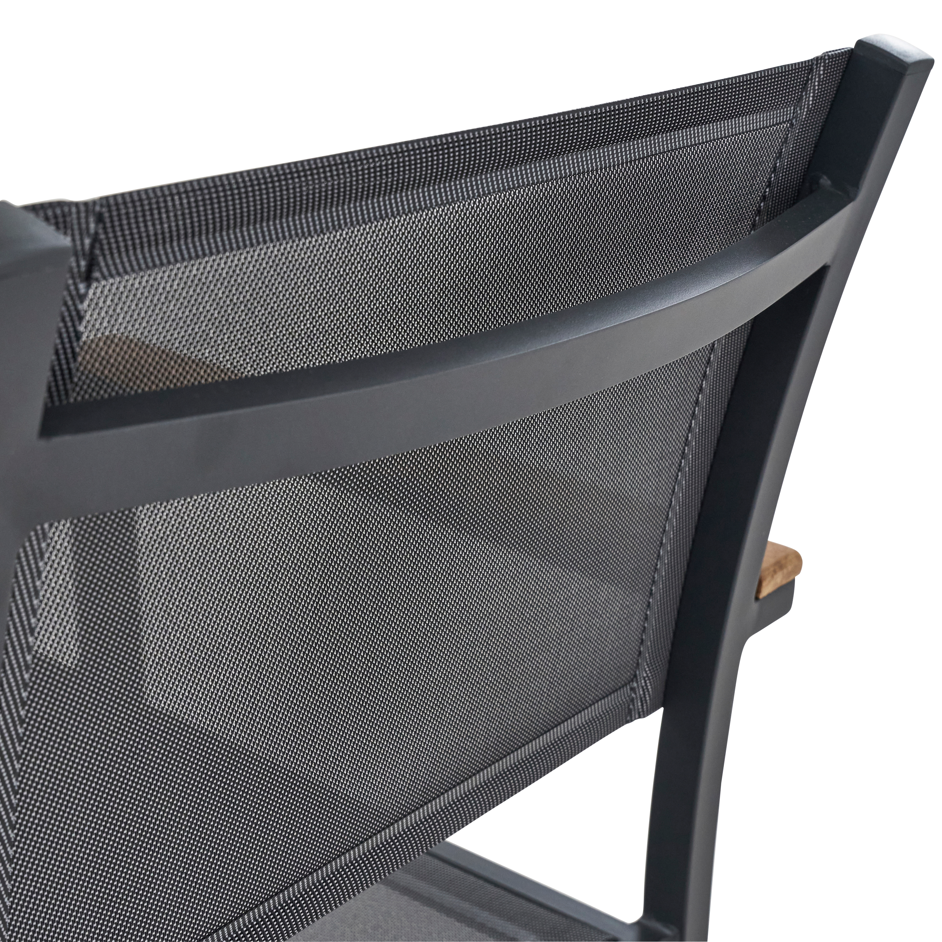 Cadeira de refeição com braços alumínio e textileno cinza escuro Naterial Persea - 19