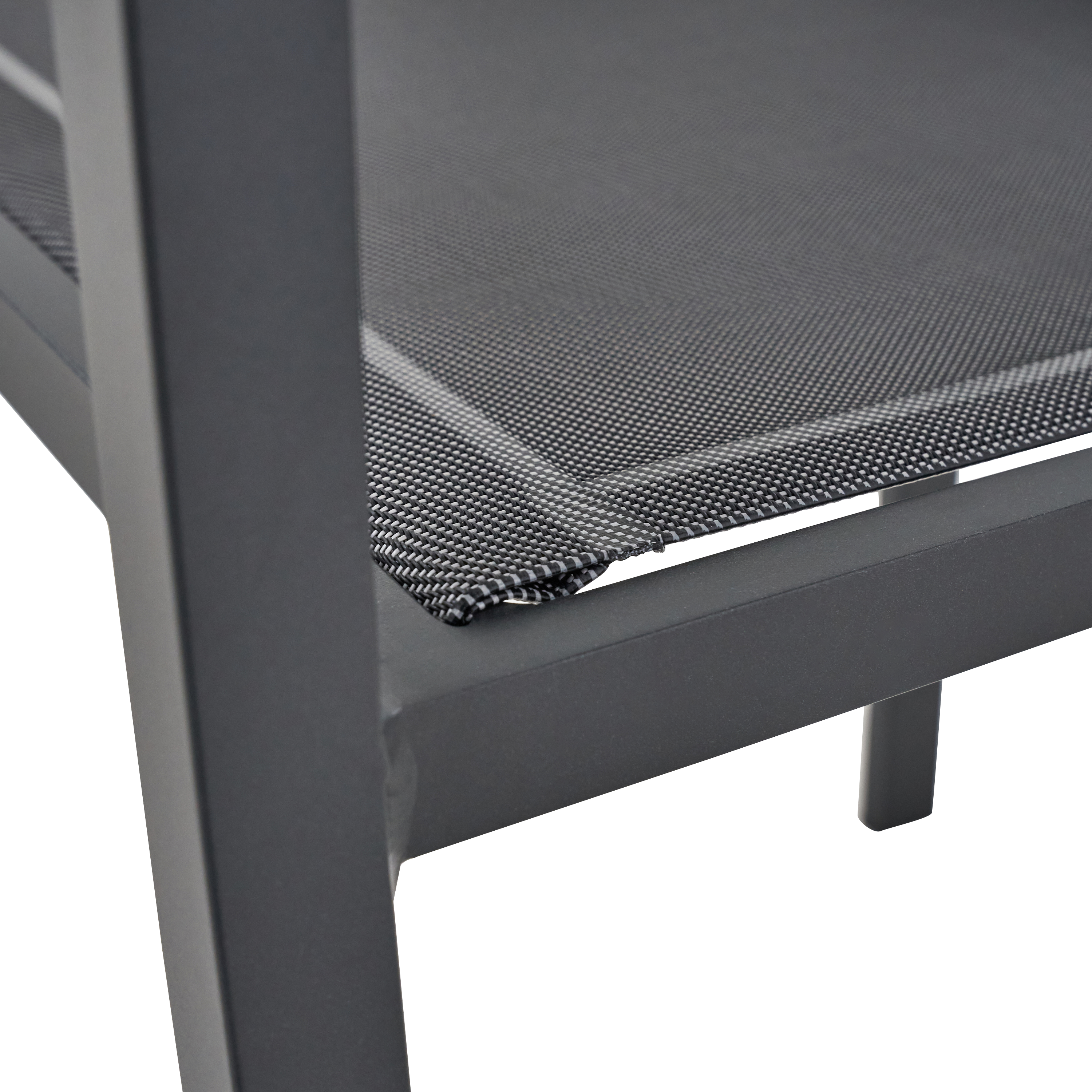 Cadeira de refeição com braços alumínio e textileno cinza escuro Naterial Persea - 20