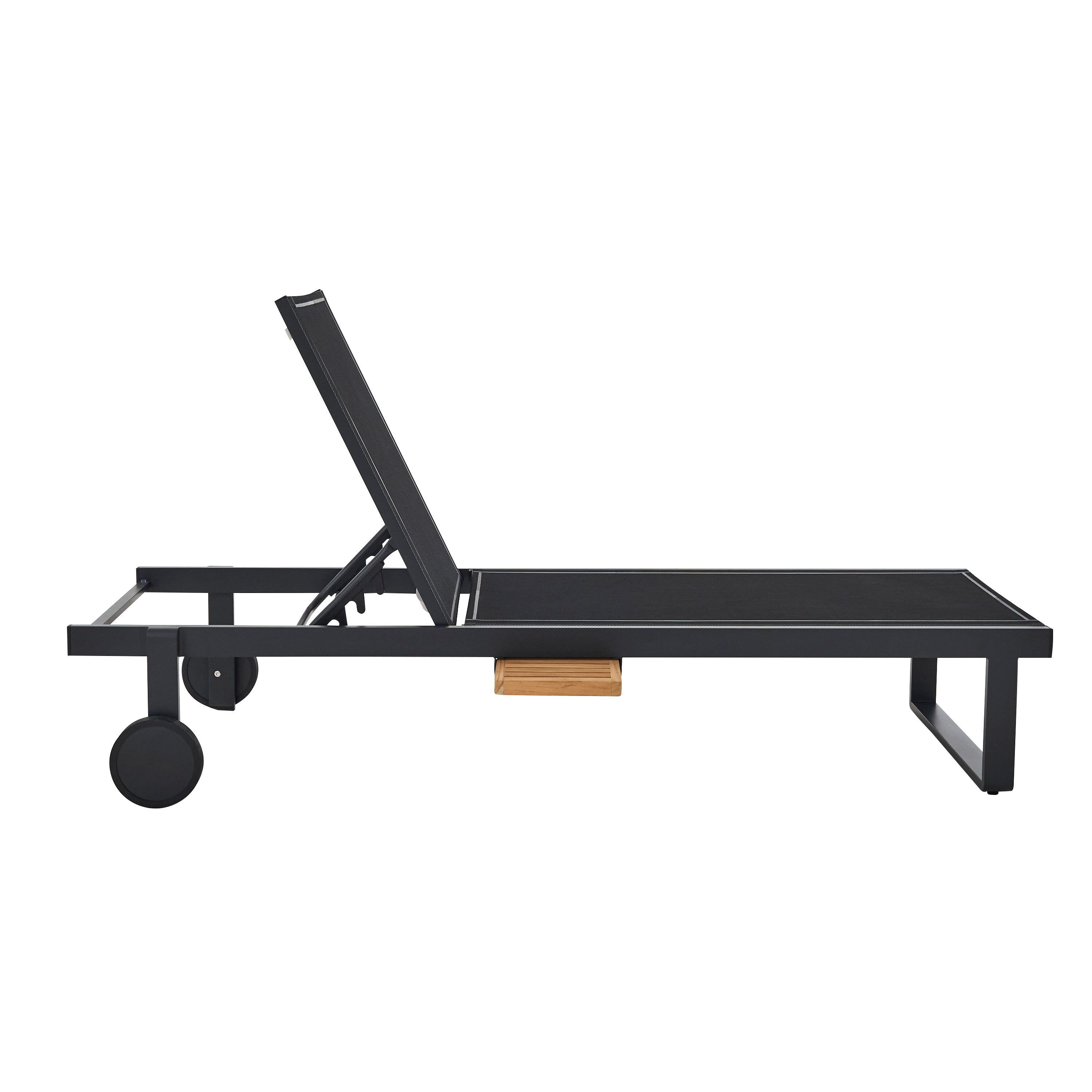 Lettino senza cuscino NATERIAL in alluminio grigio e seduta grigio - 7