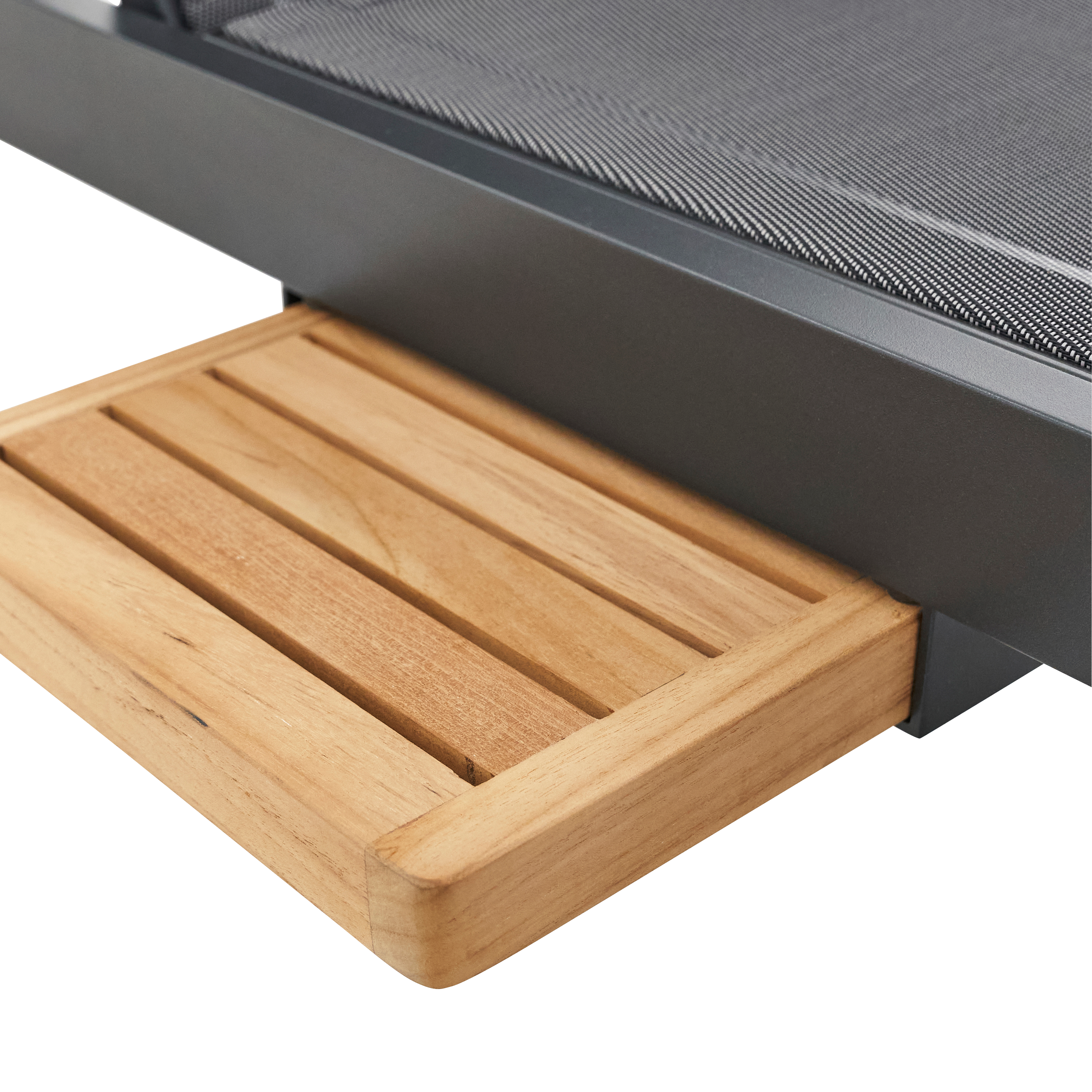 Lettino senza cuscino NATERIAL in alluminio grigio e seduta grigio - 14