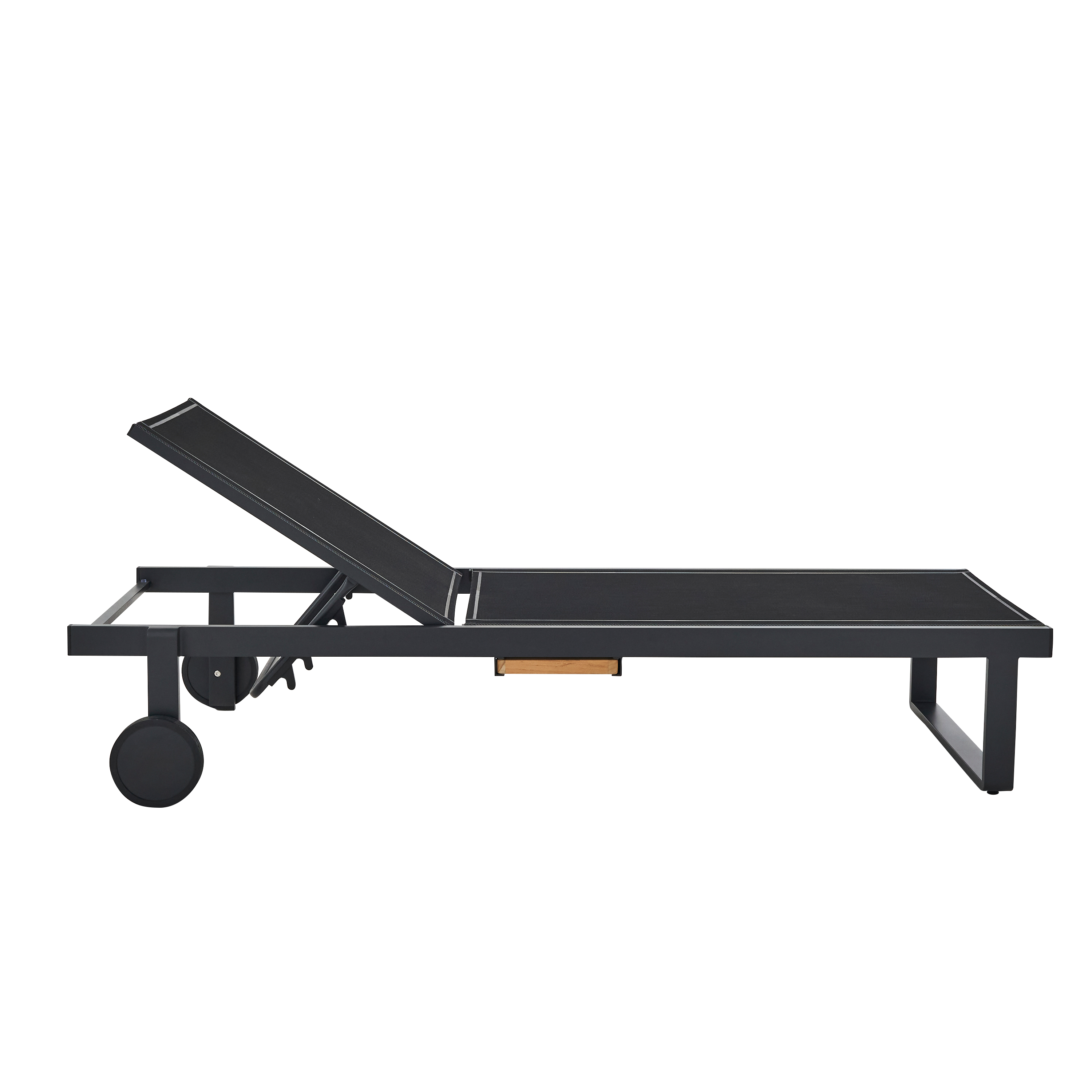 Lettino senza cuscino NATERIAL in alluminio grigio e seduta grigio - 8