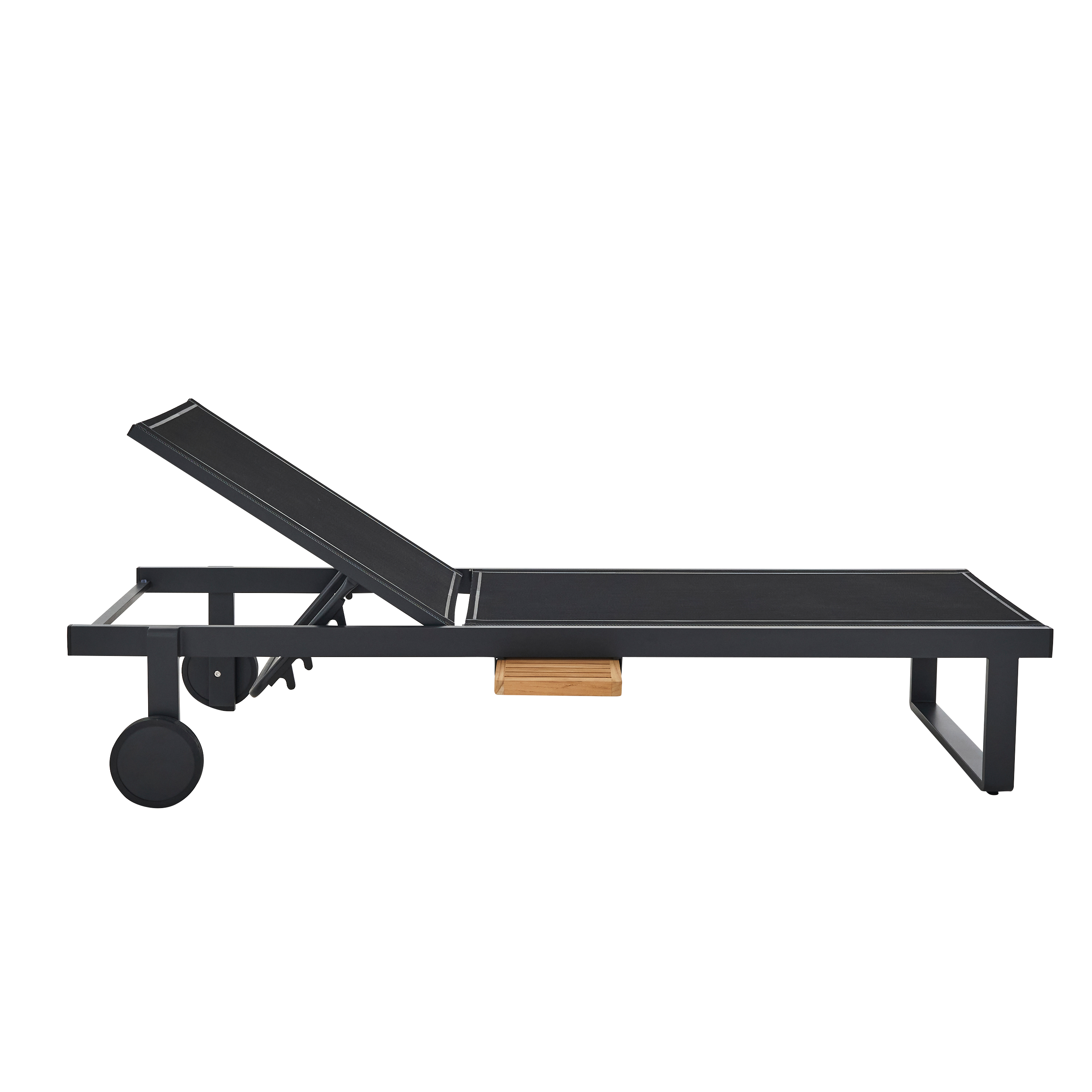 Lettino senza cuscino NATERIAL in alluminio grigio e seduta grigio - 9