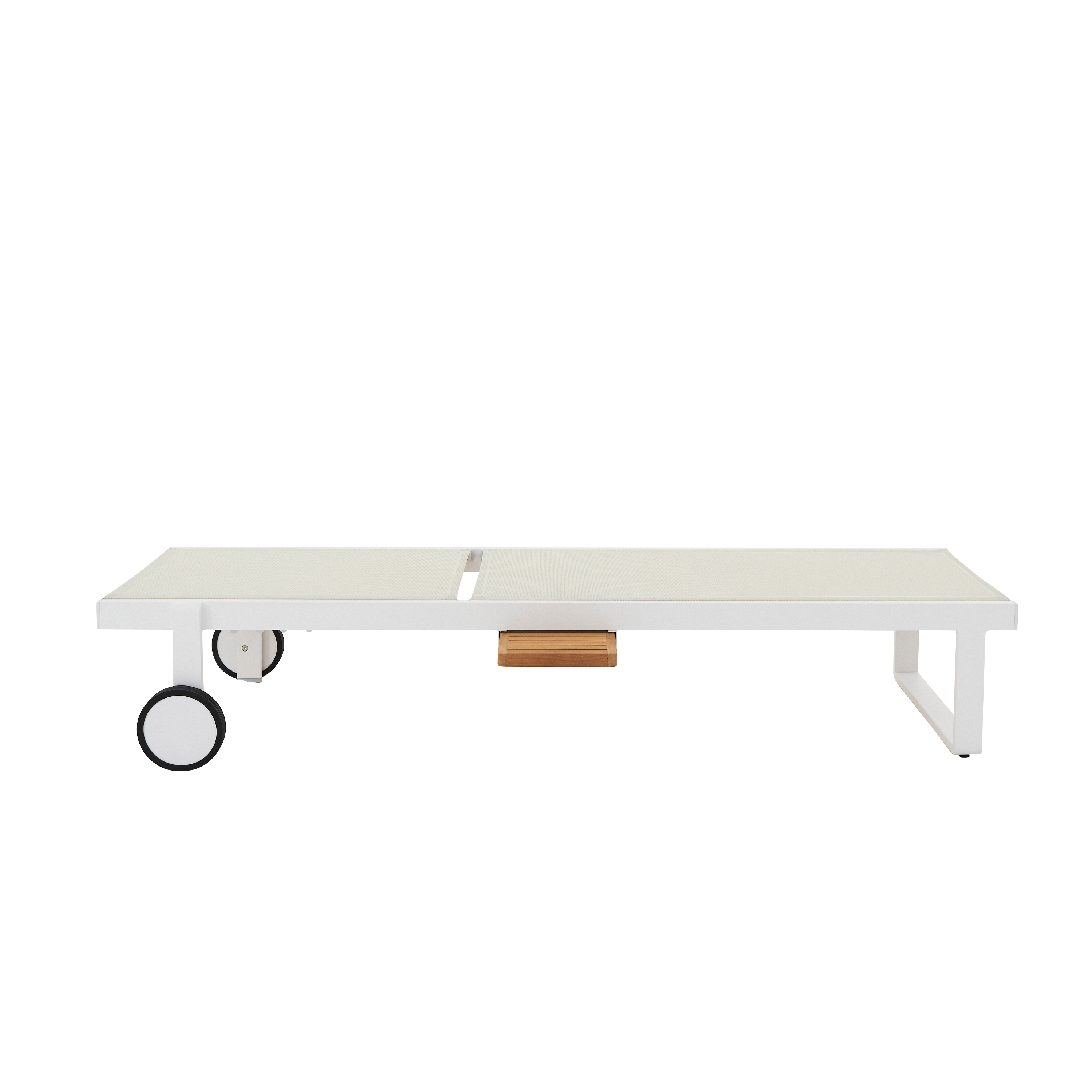 Espreguiçadeira alumínio branco com mesa lateral em teca Naterial Persea - 5