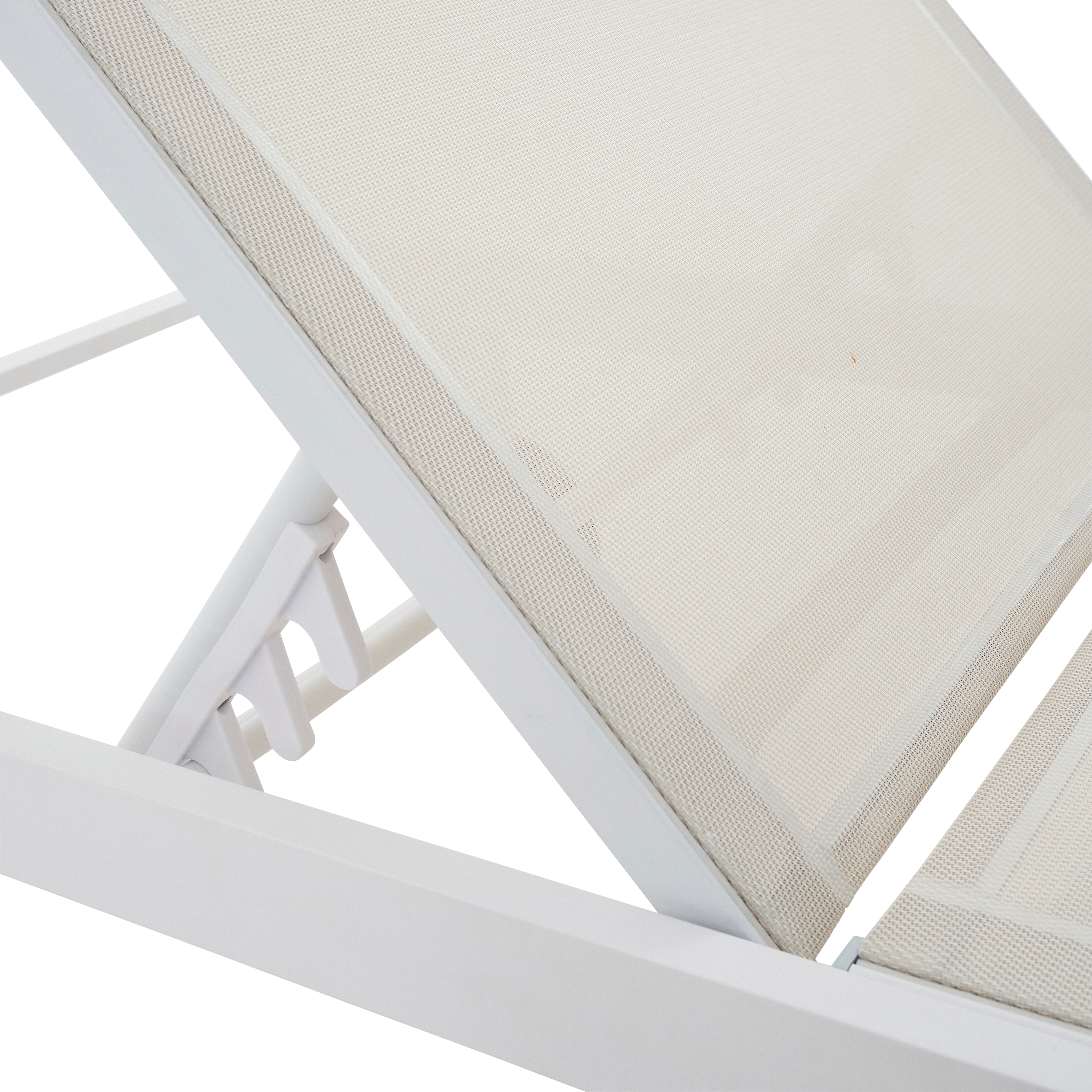 Espreguiçadeira alumínio branco com mesa lateral em teca Naterial Persea - 9