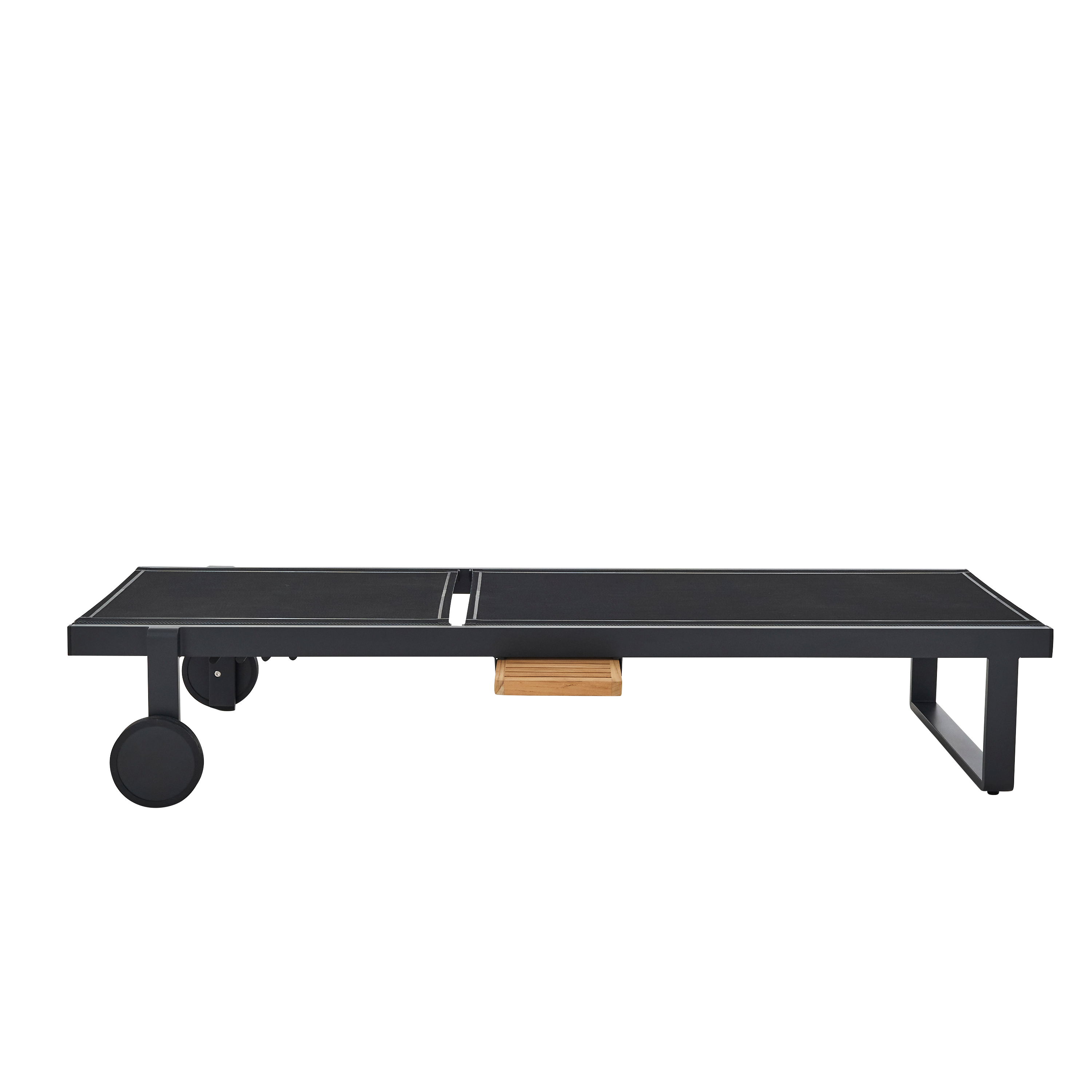 Lettino senza cuscino NATERIAL in alluminio grigio e seduta grigio - 2