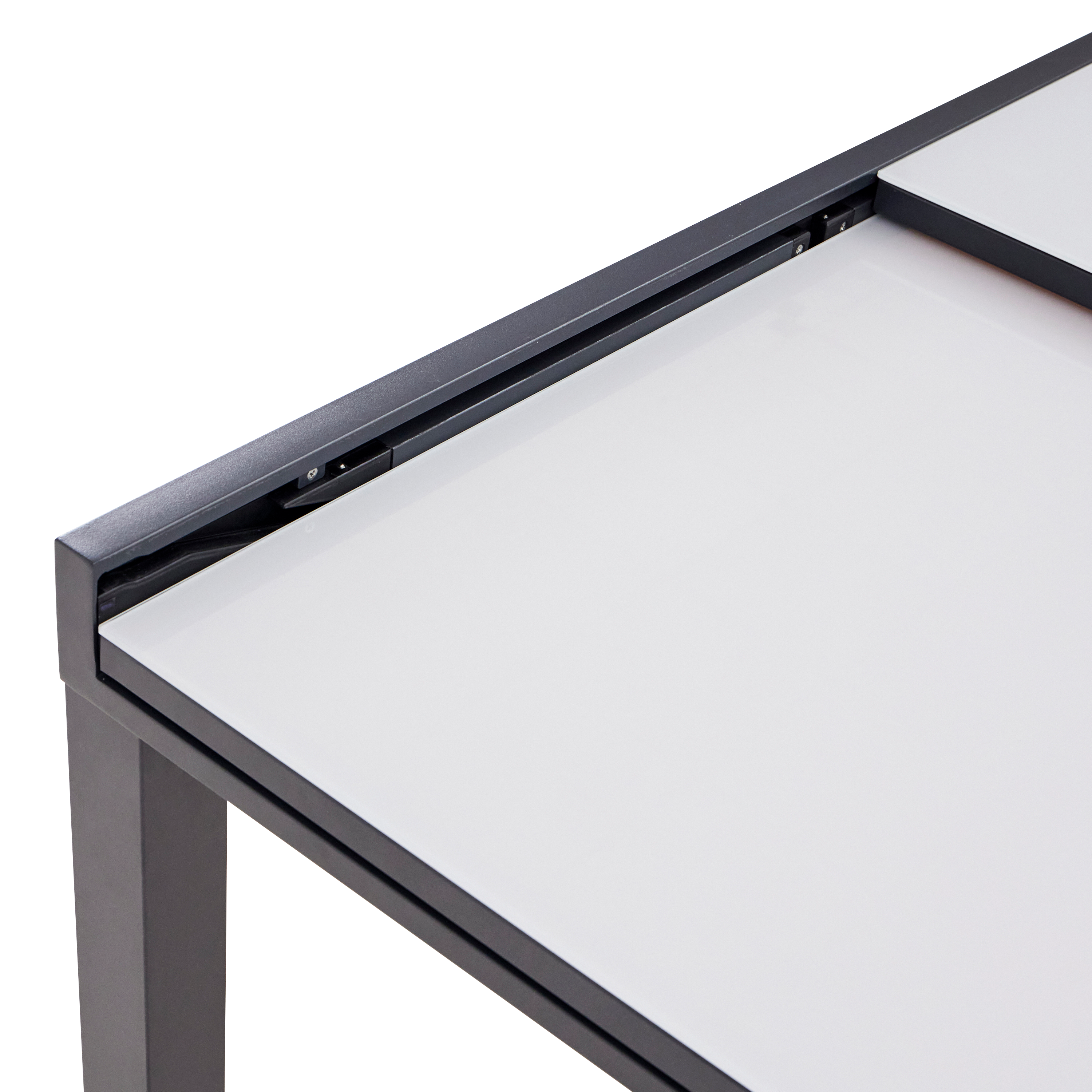 Mesa de jardín extensible de aluminio Lyra gris de 135/270x75.5 cm - 11