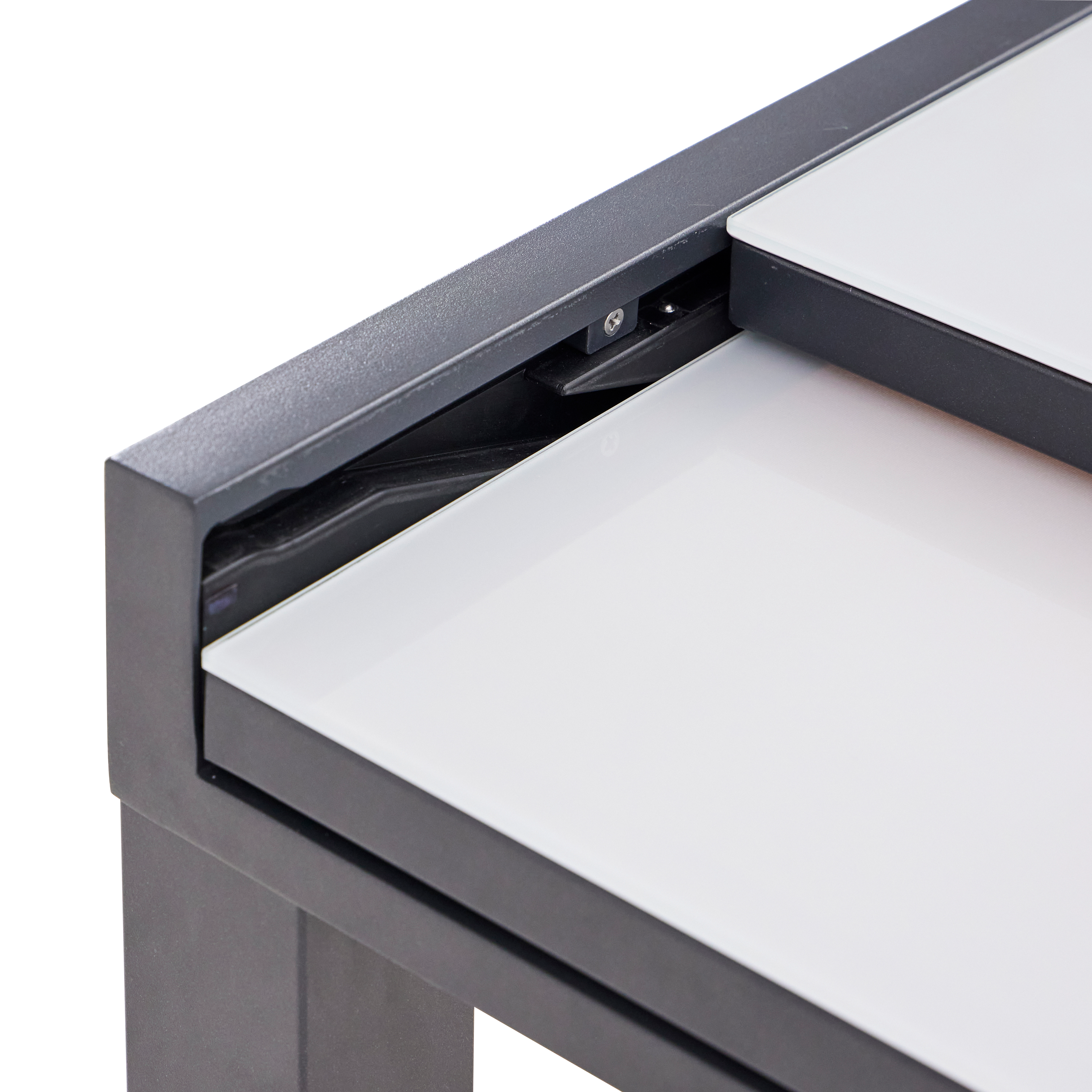 Mesa de jardín extensible de aluminio Lyra gris de 135/270x75.5 cm - 12