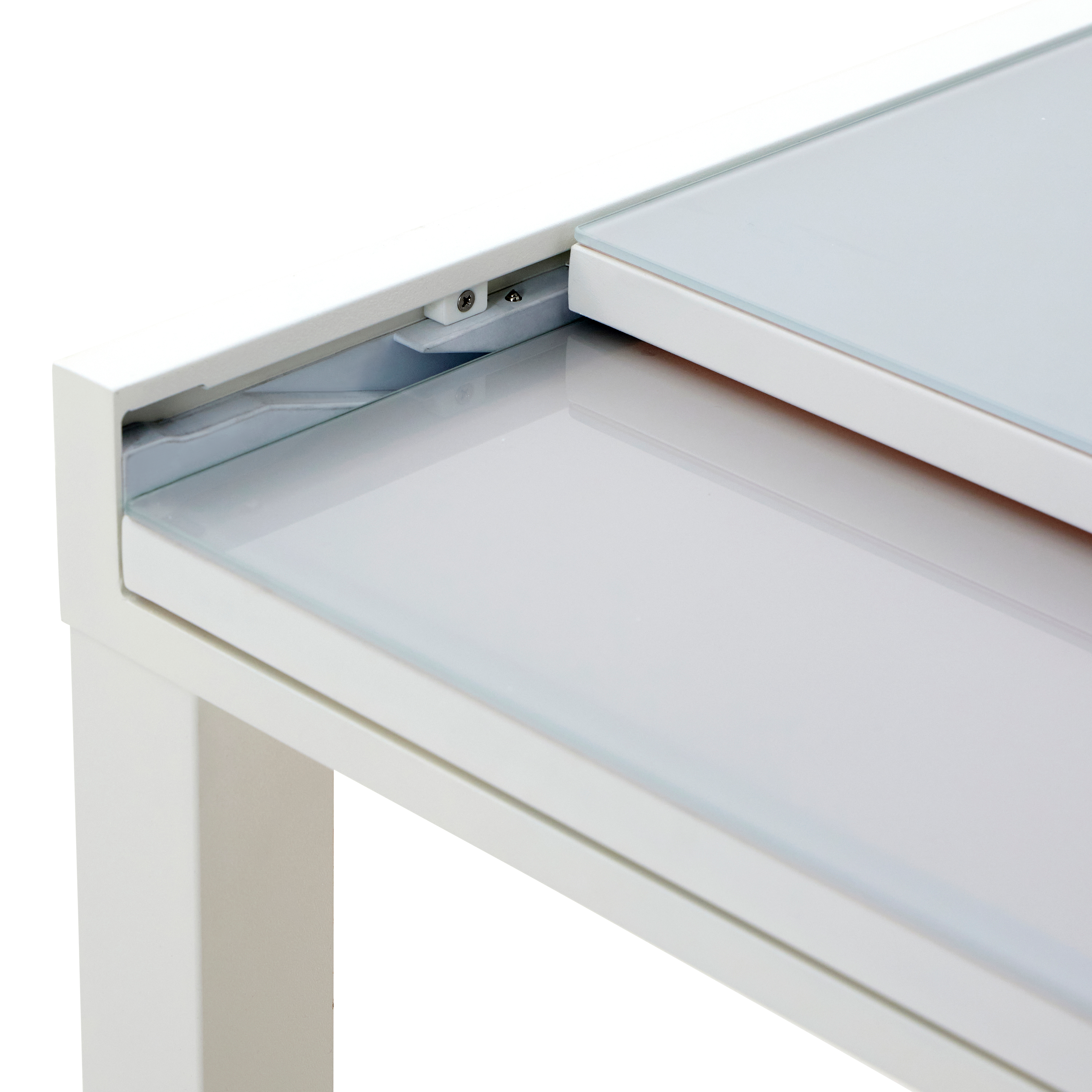 Mesa de jardín extensible de aluminio Lyra blanco de 135/270x90 cm - 7