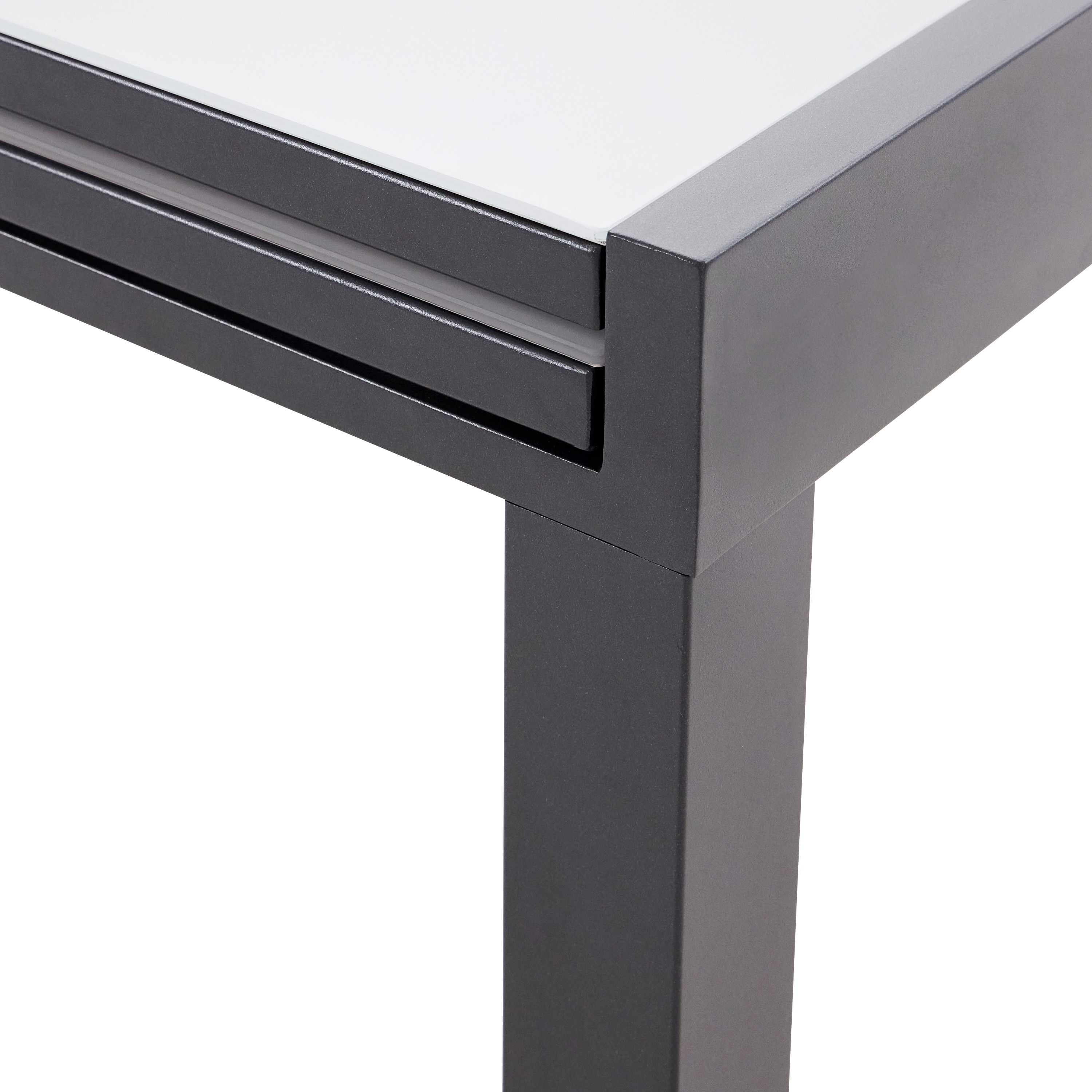 Mesa de jardín extensible de aluminio Lyra gris de 135/270x75.5 cm - 13