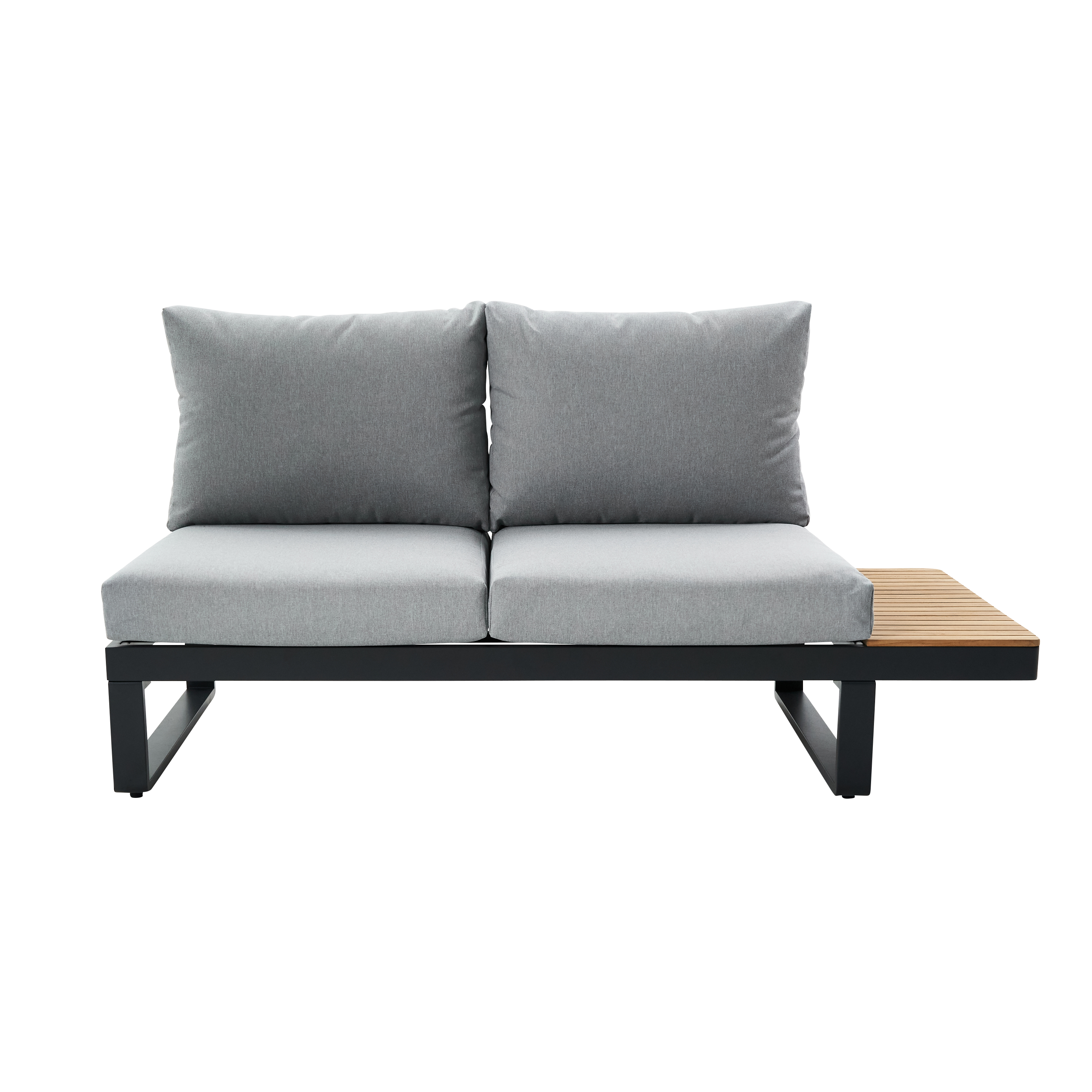 Salotto da giardino angolare per 5 persone antracite Persea NATERIAL con cuscini in poliestere grigio - 6