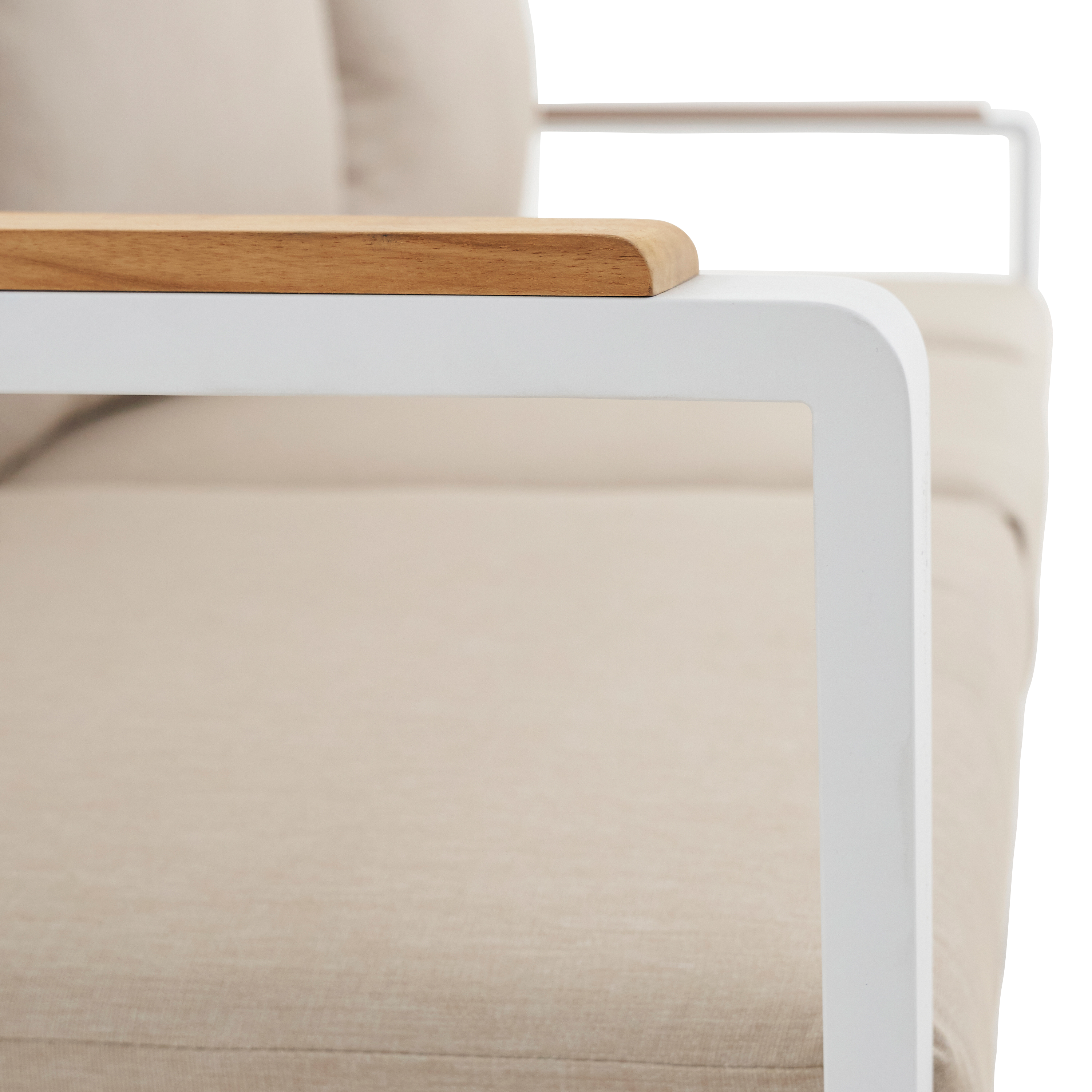 Canapé 3 places en aluminium et teck blanc Persea NATERIAL - 9