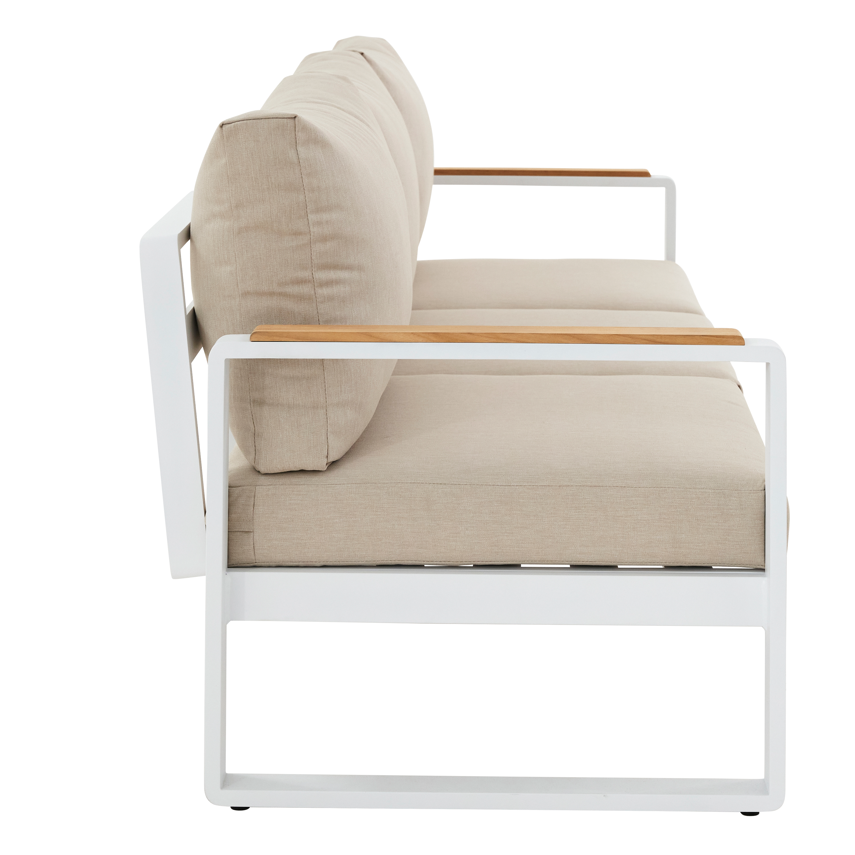 Canapé 3 places en aluminium et teck blanc Persea NATERIAL - 7