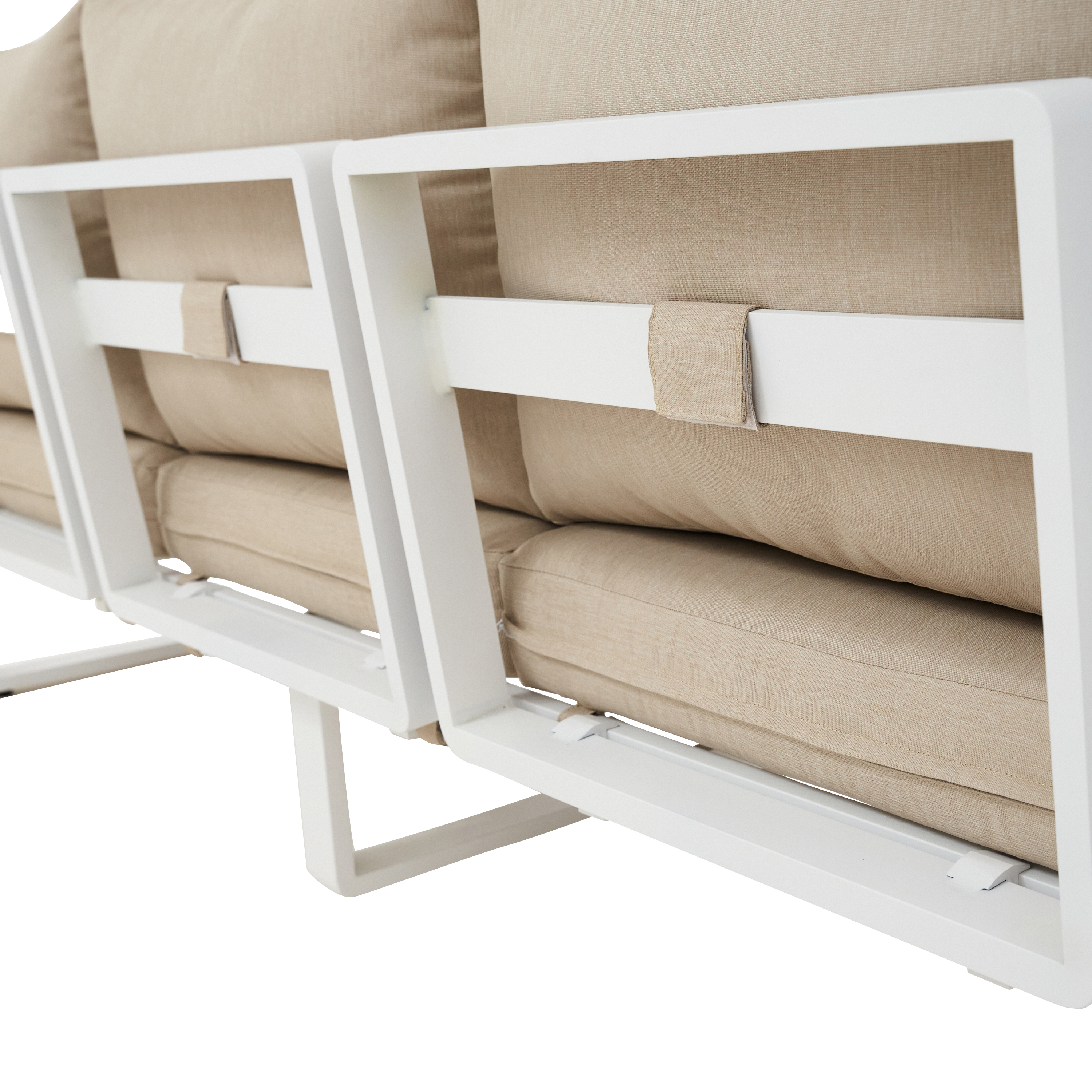 Canapé 3 places en aluminium et teck blanc Persea NATERIAL - 8