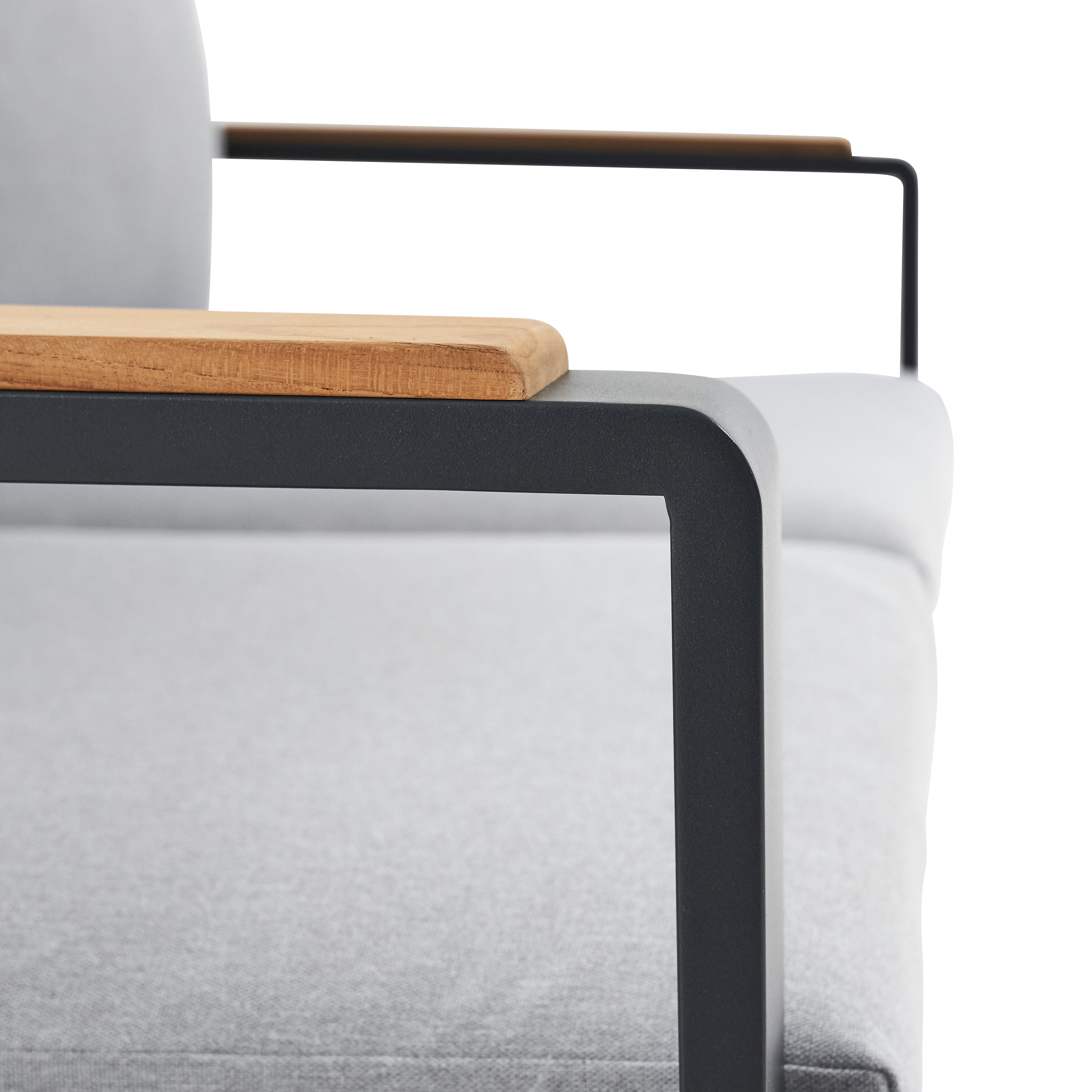 Divano da giardino con cuscino grigio e braccioli Persea NATERIAL da 2 posti, struttura in alluminio seduta in alluminio grigio, L 142 x H 68.4 x P 80 cm - 11